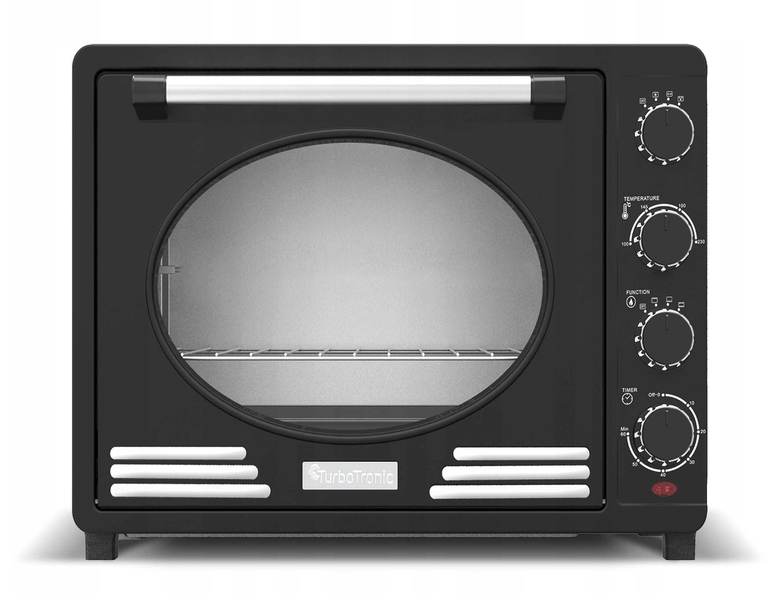 Retro piekarnik elektryczny TurboTronic termoobieg rożno 35L 1600W Czarny,