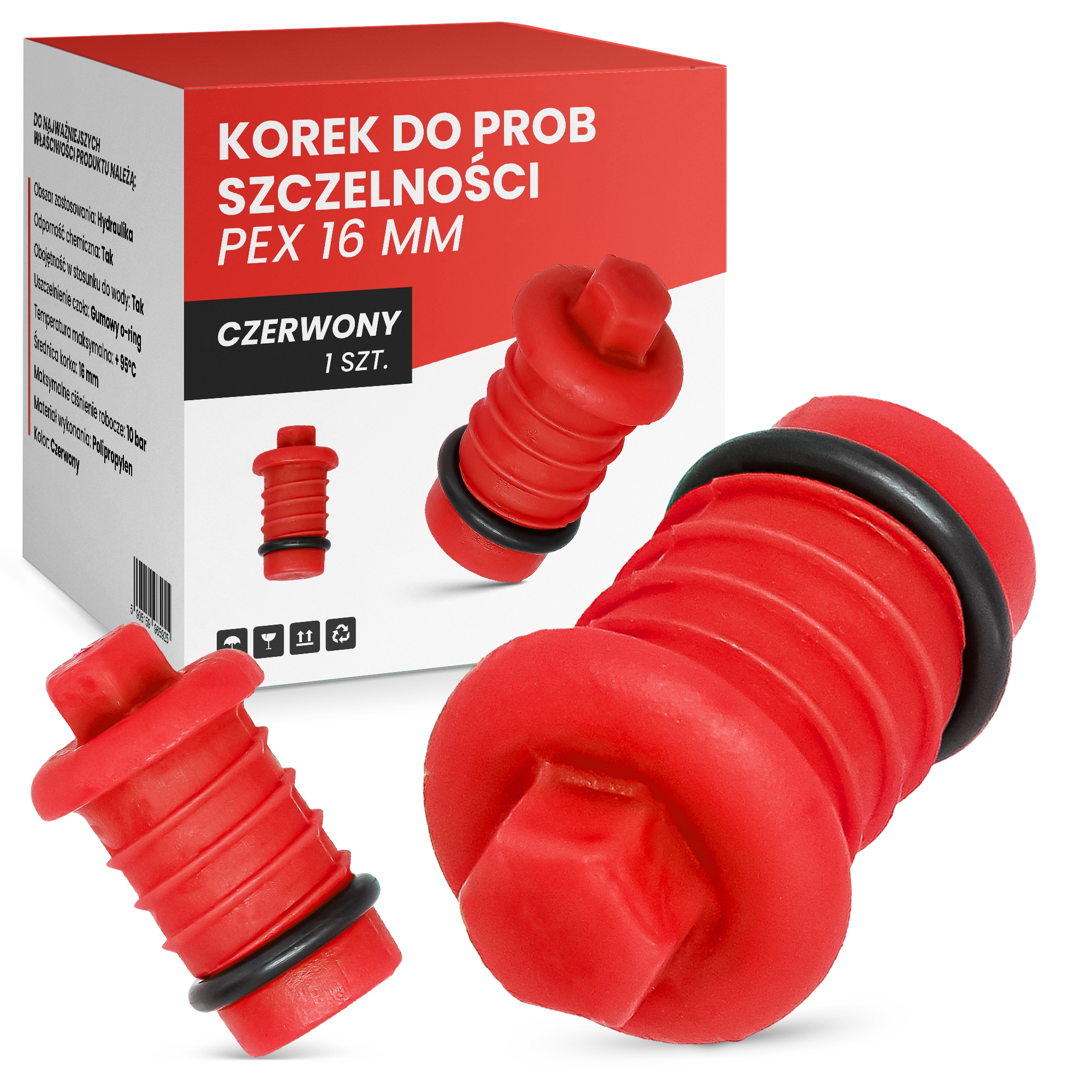 

Korek do prób szczelności Pex 16 mm czerwony