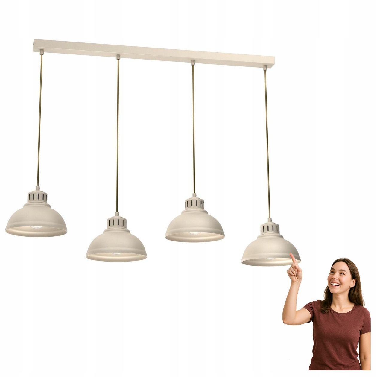 Béžová čtyřbodová závěsná lampa na liště Sven 8893 Luminex