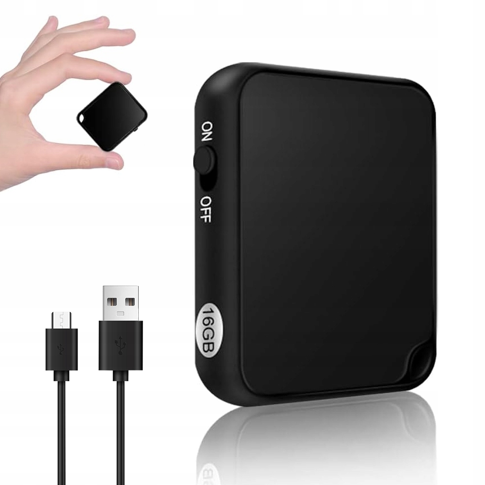 Malý Špionážní Diktafon Mini Digitální Odposlech 16 Gb Sluchátka