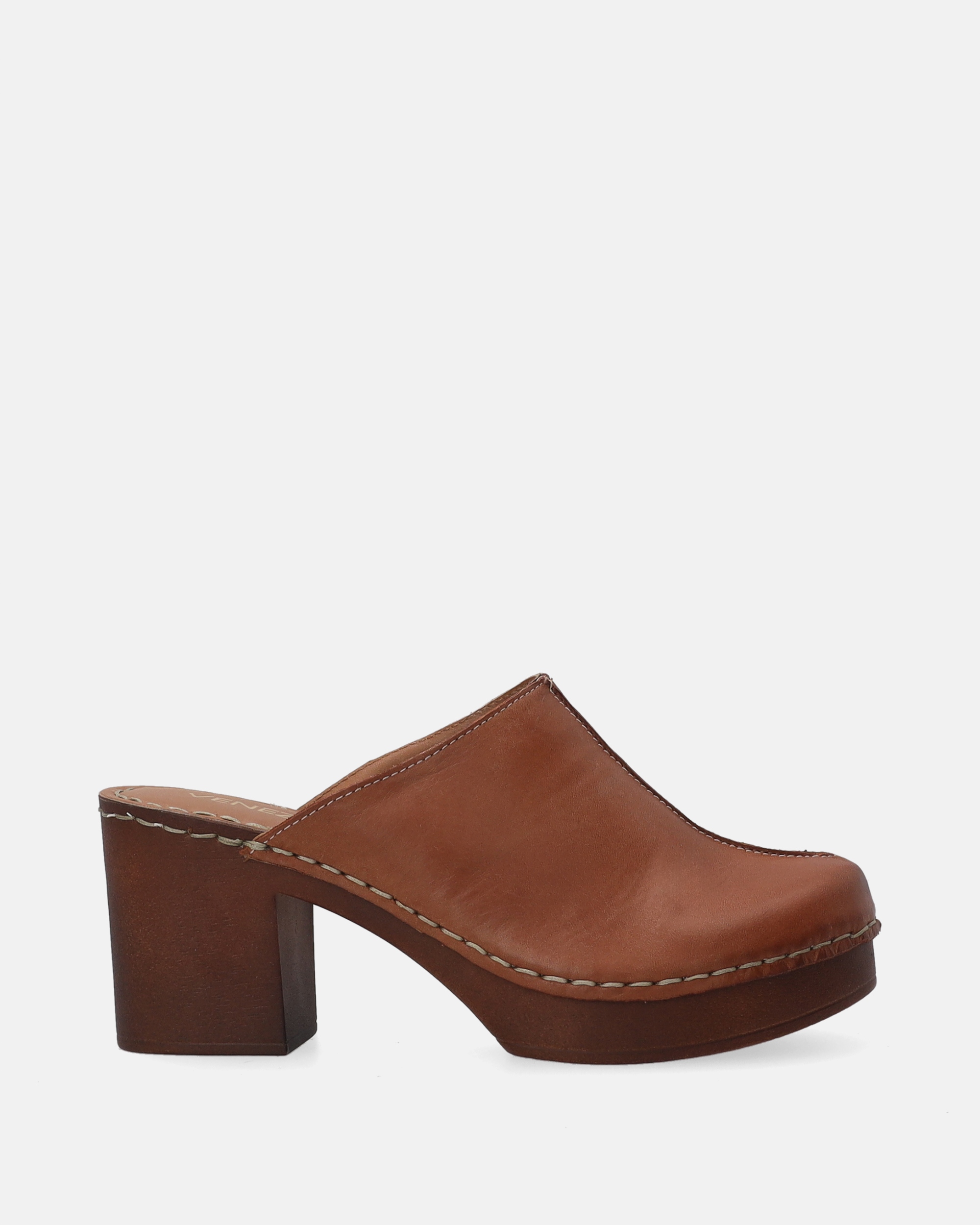 Venezia Damskie Brązowe Klapki Na Słupku Rozmiar 37