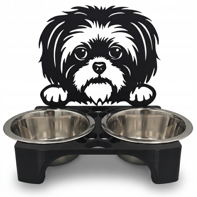 Levně 3D stojan misky pro psy Misky Shih Tzu Shitzu 2 x 400 ml