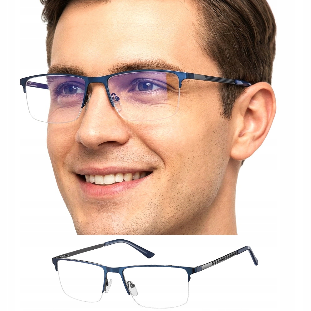 Okulary Oprawki Męskie Soczewki Demo Oryginalne Sunoptic Ce metalowe