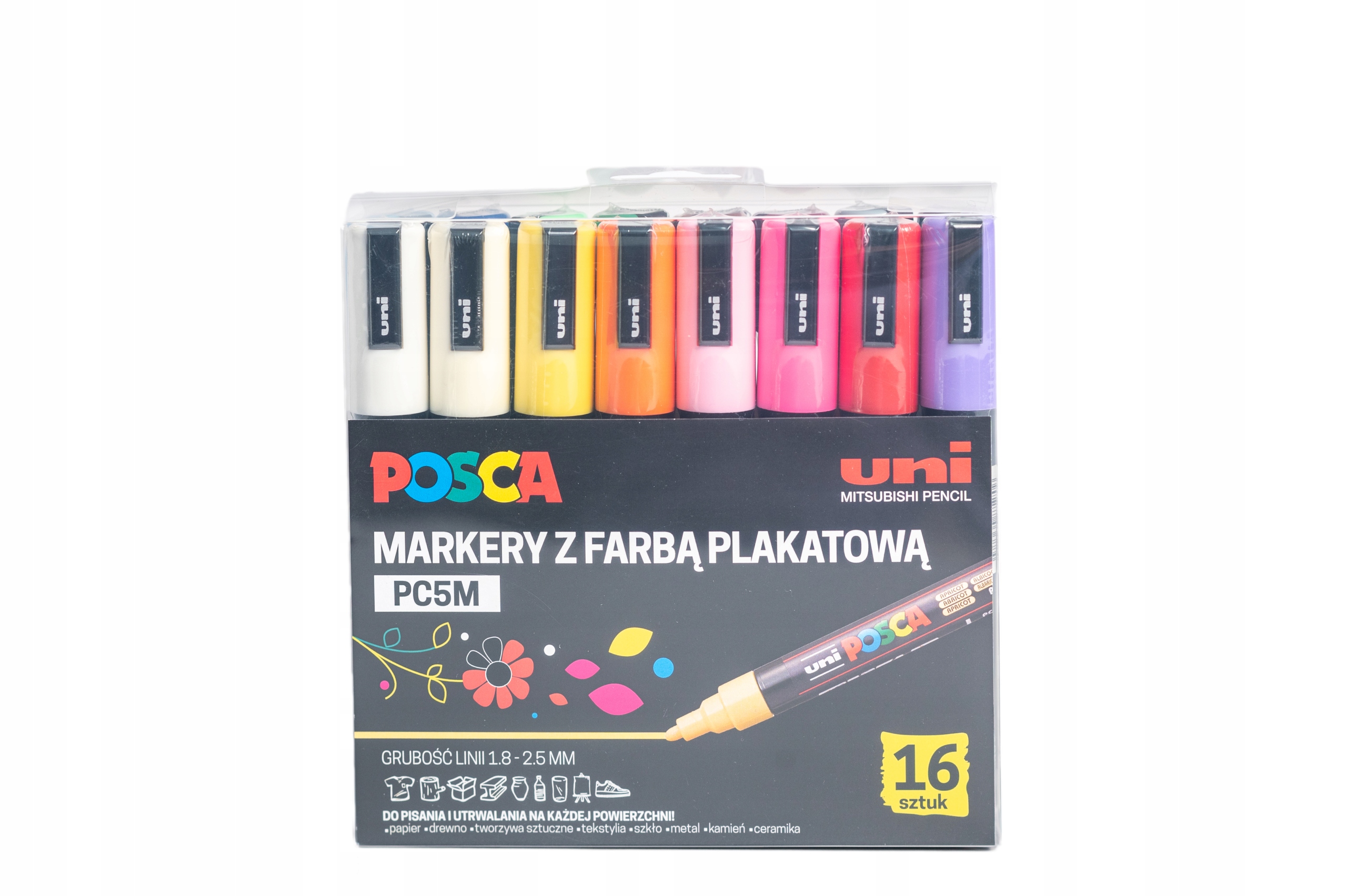 Marker dekoracyjny Uni Posca 5M w Etui 16 szt.