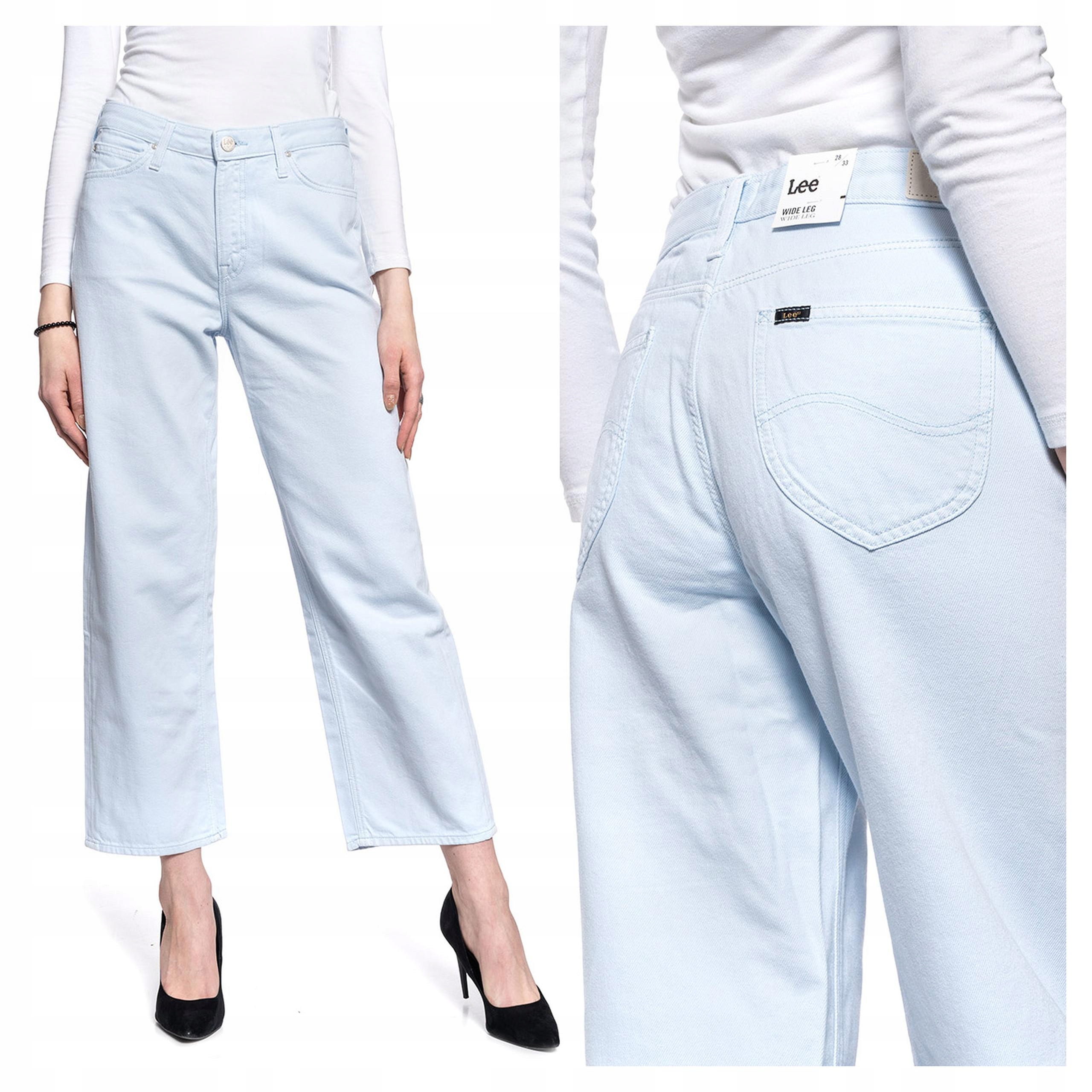 Dámské kalhoty Lee Wide Leg Džínové Klasické Světle modré W28 L33