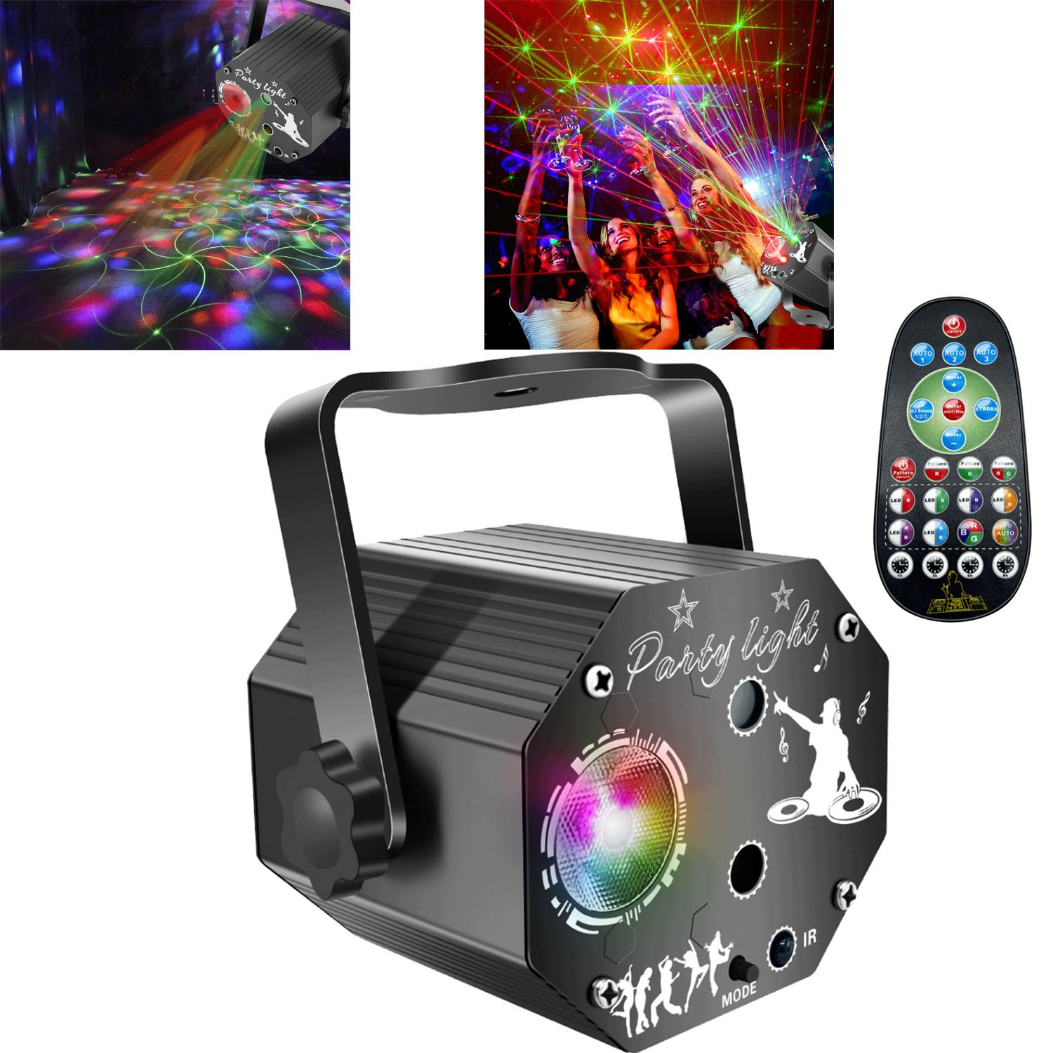 Diskotékový Projektor Disco Koule Reflektor, Laser Rgb Led Ovládání Hlasu