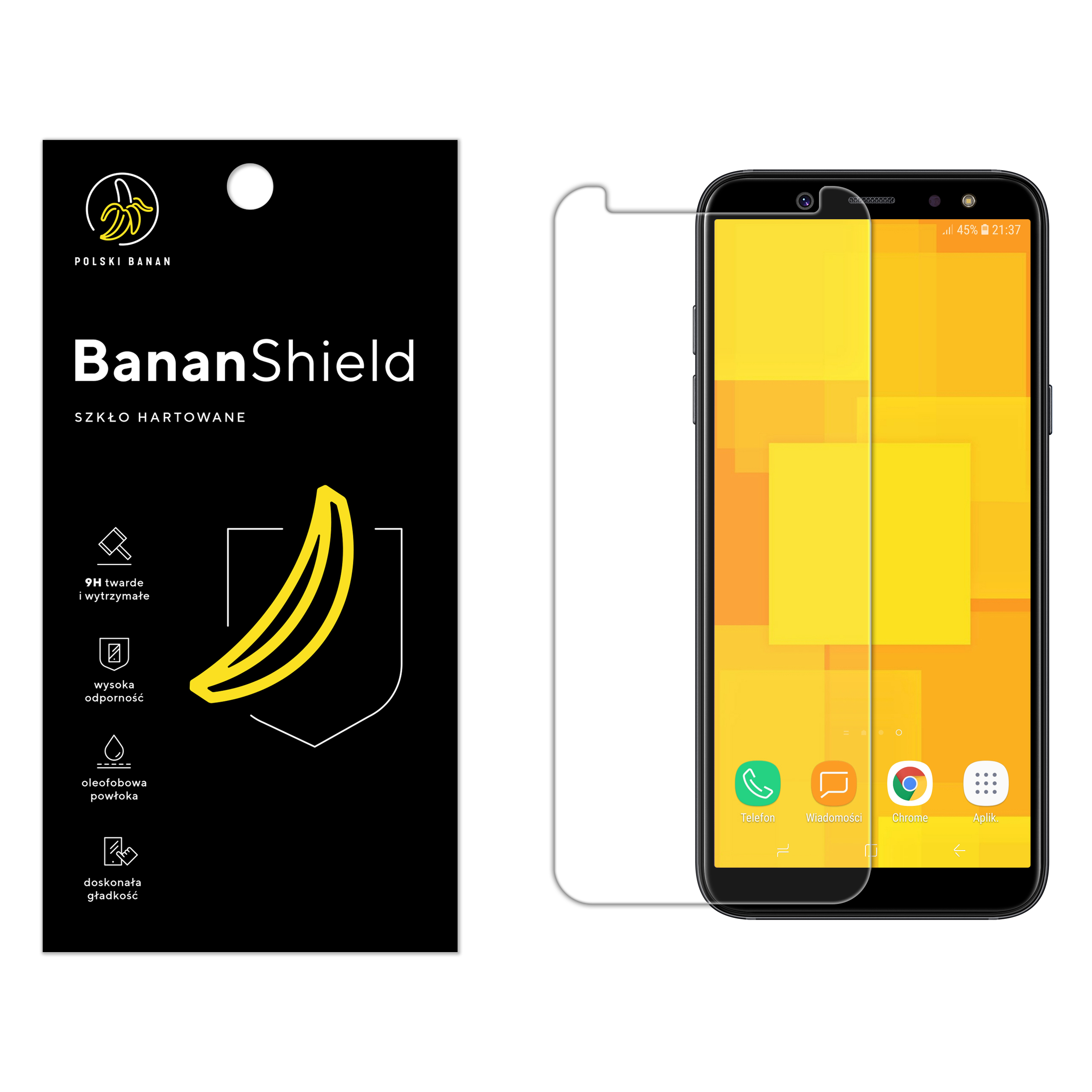 

Szkło Hartowane Polski Banan 9H do Samsung A6 2018