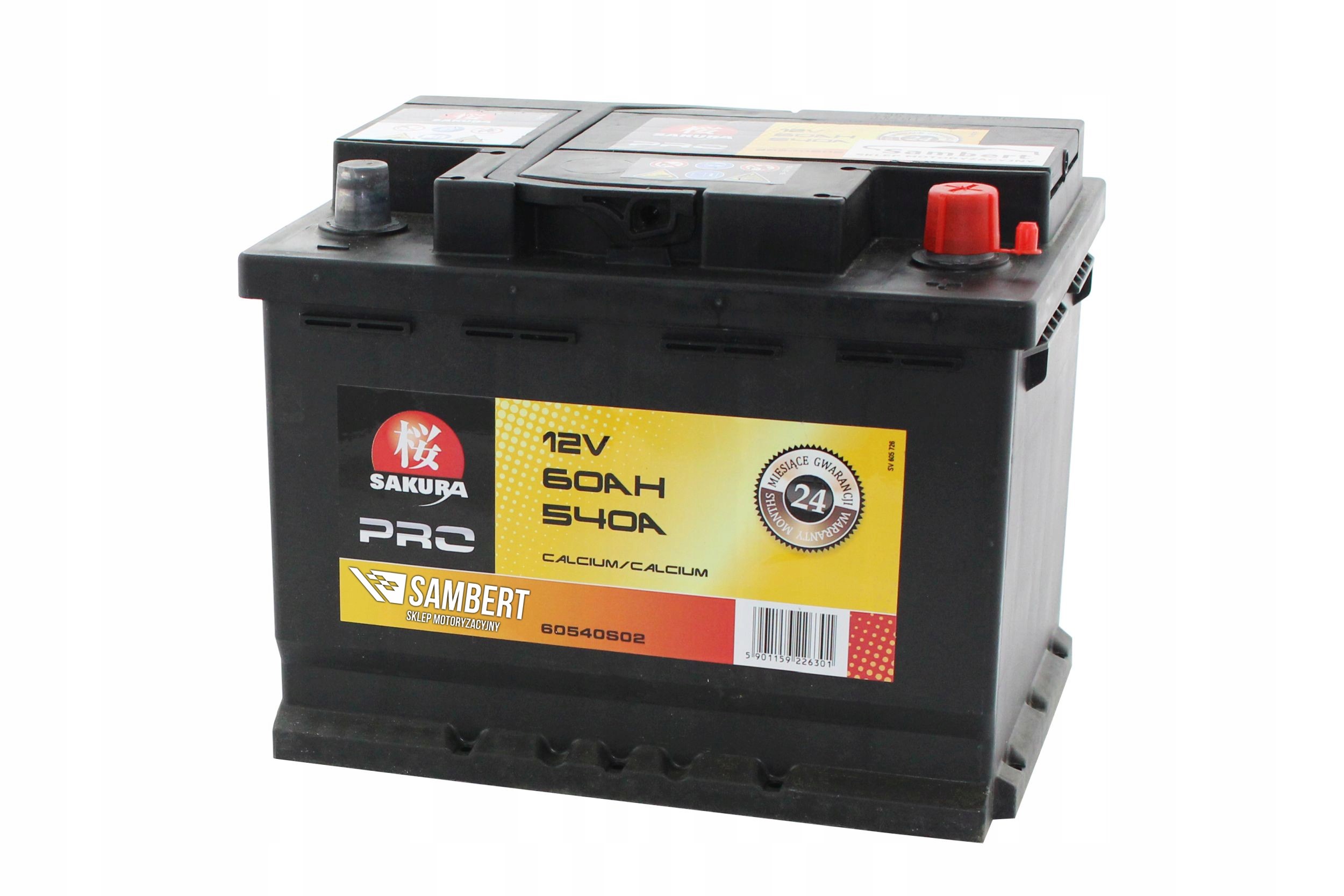 60540S02 - АККУМУЛЯТОР SAKURA PRO 60AH 540A L-