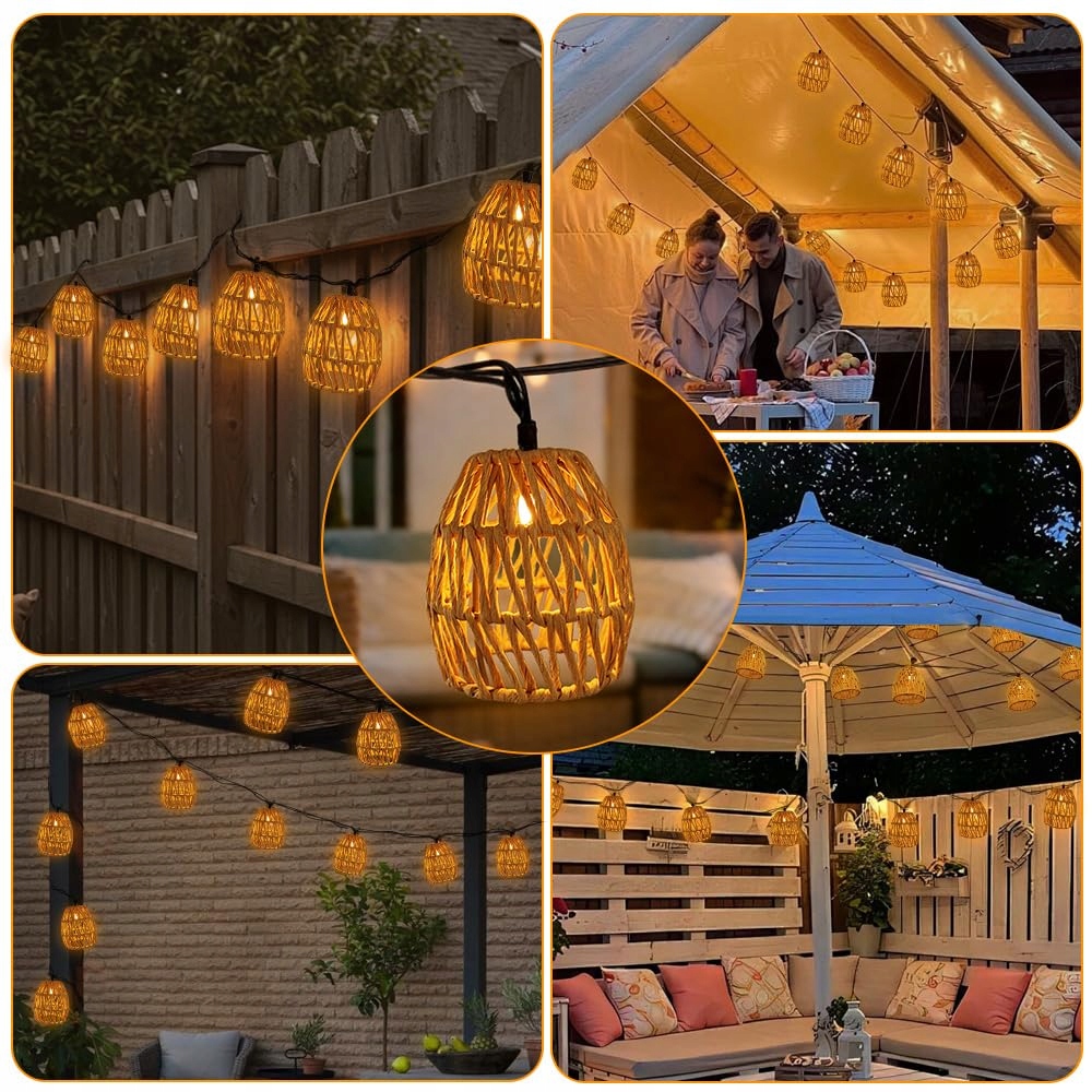 PAPIERSEIL Solarna Lampa LED IP65 Na Zewnątrz 3.6m Do Ogrodu i Balkonu — miniatura 6