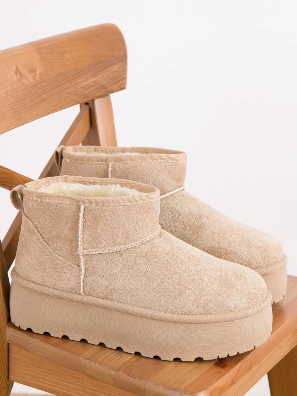 ŚNIEGOWCE BEŻOWE OCIEPLANE BOTKI PLATFORMA 41 Oryginalne opakowanie producenta pudełko