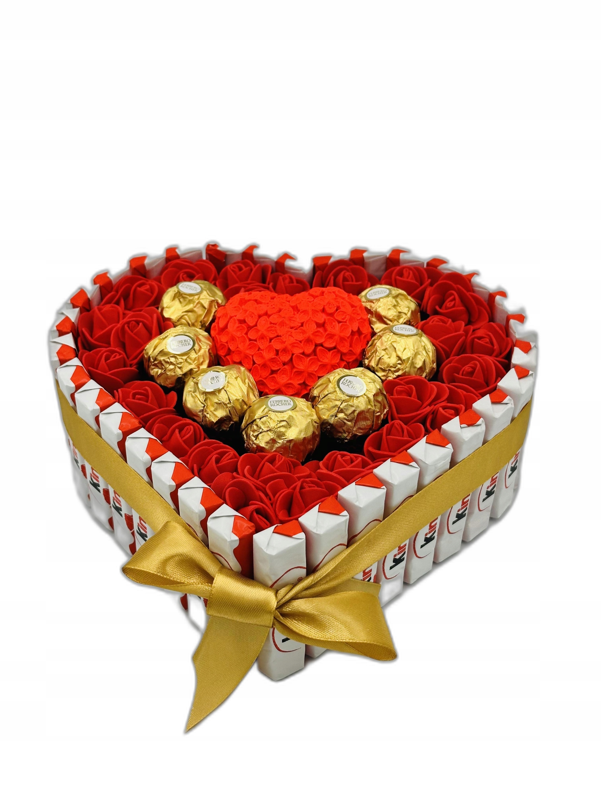 Słodki Tort Serce Kinder Ferrero Zestaw Prezentowy Box na Rocznicę Urodziny