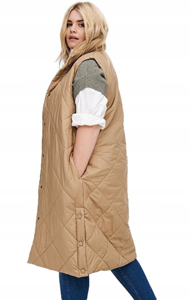 CARMAKOMA MODNA BEŻOWA KAMIZELKA PLUS SIZE O893 44 Marka Only Carmakoma