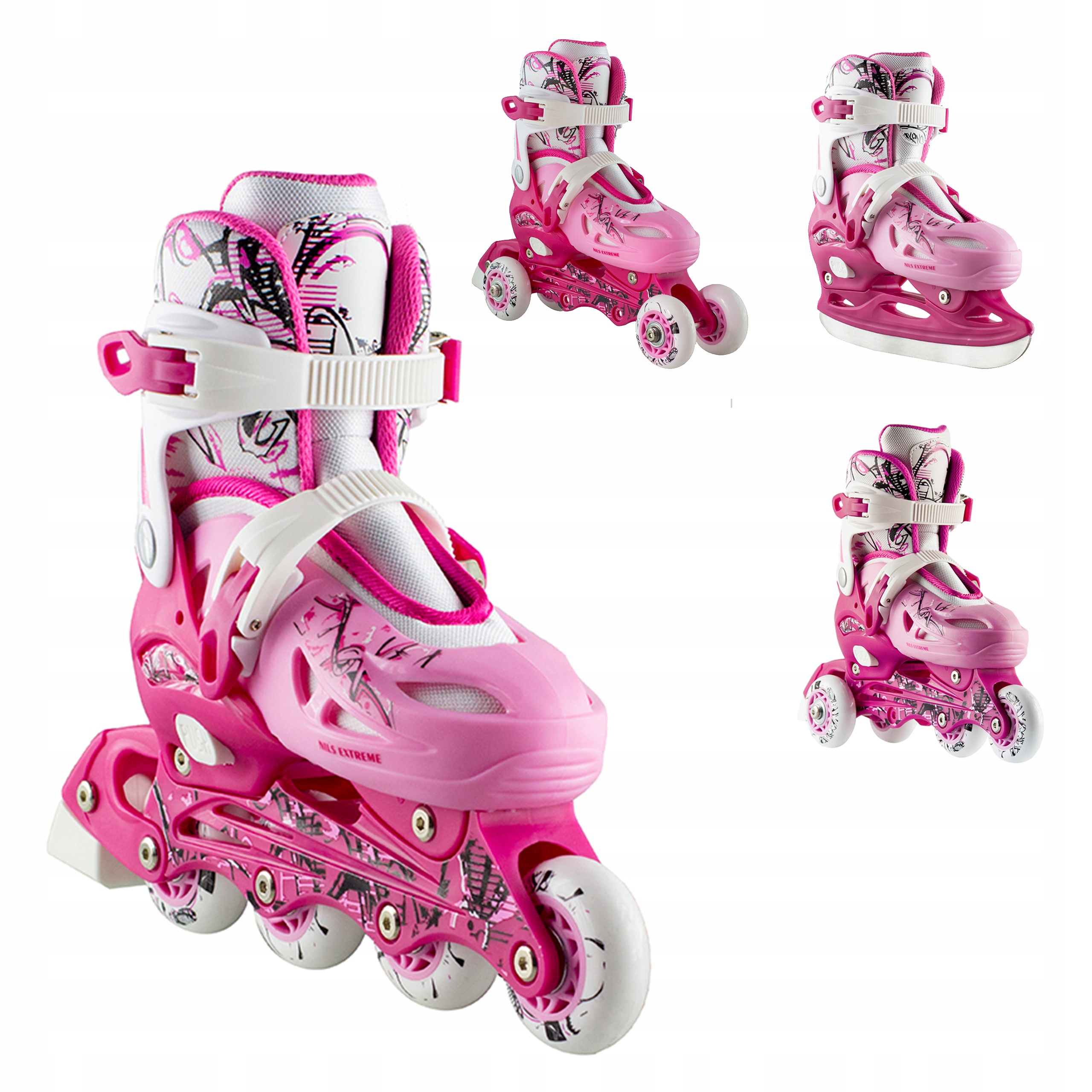 Да, конечно, РОЛИКИ, РЕГУЛИРУЕМЫЕ 4w1 КОНЬКИ роликовые КОНЬКИ 31-34