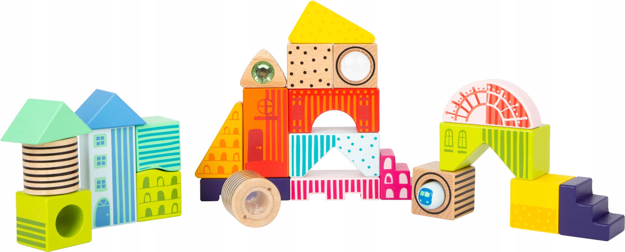 DREWNIANE KLOCKI MIASTO DO BUDOWANIA UKŁADANKA Marka Small Foot