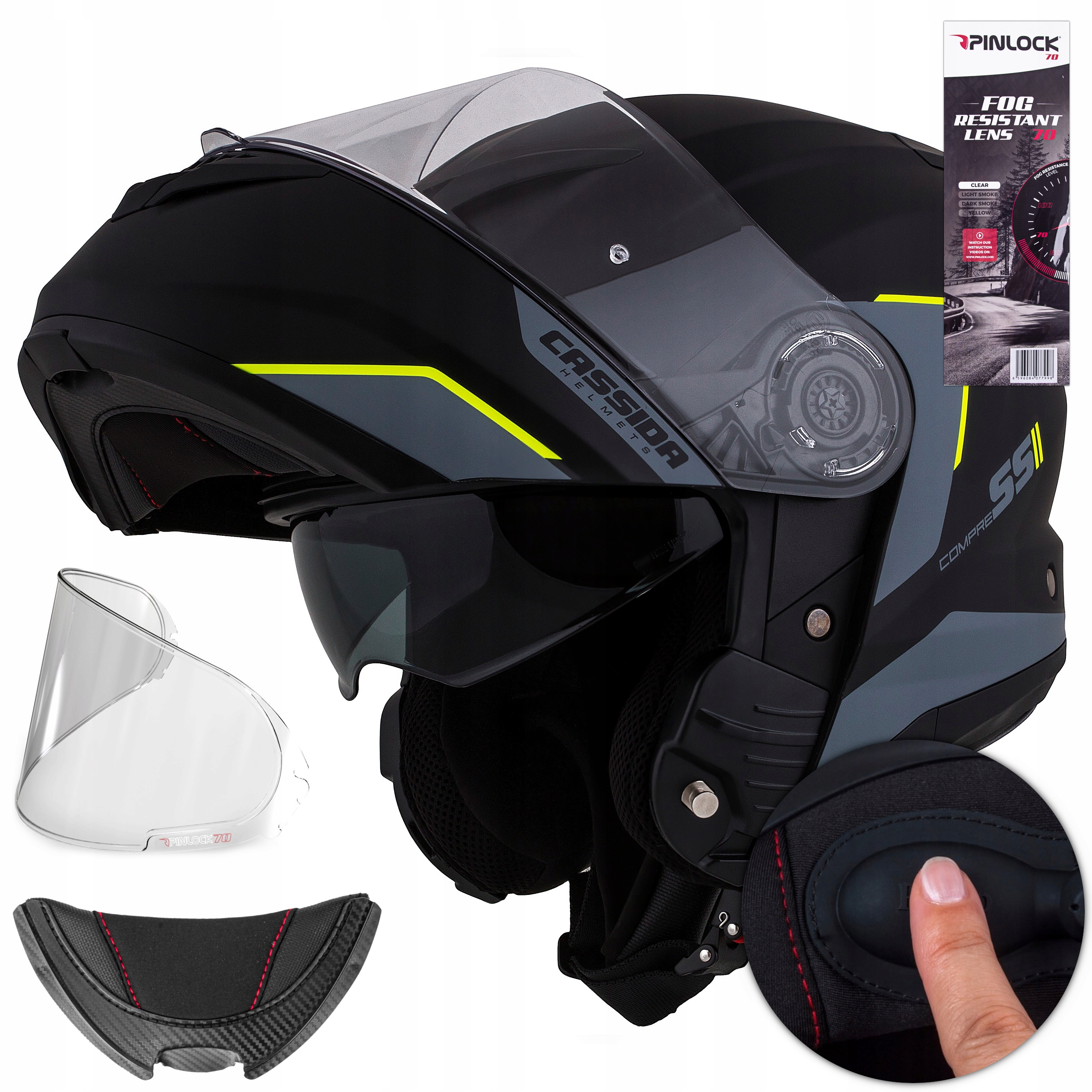 

Pompowany Kask Fli-up Cassida 2 PINLOCK70