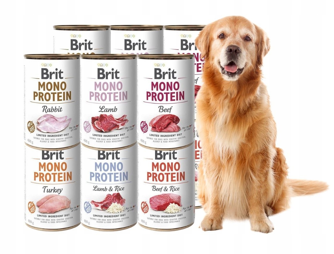 Levně Brit Mono Protein Vlhké krmivo mix chutí 12x400g Hypoalergenní