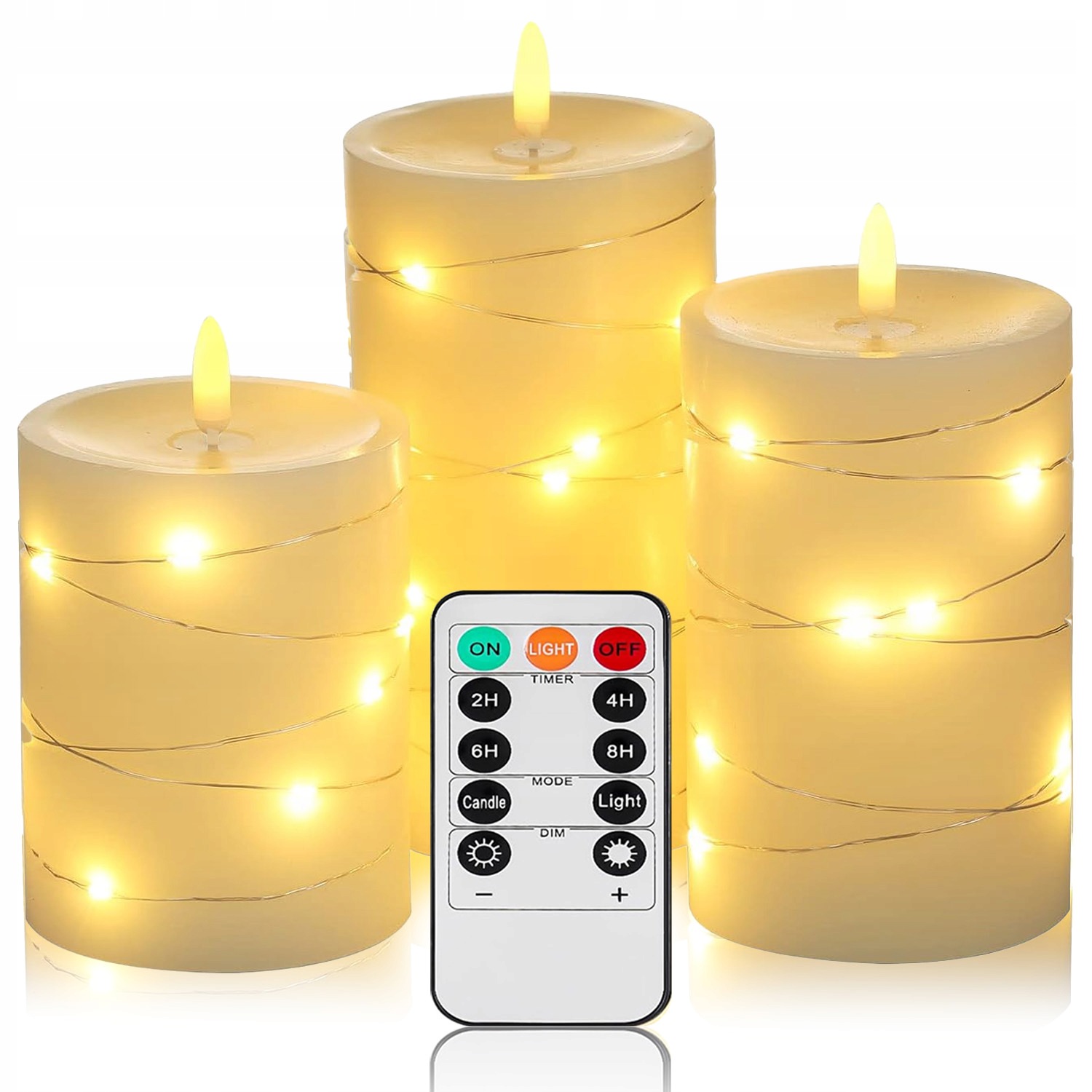 Svíčka Led Náplň Do Svíčky Efekt Plamene Na Baterie Svíčka 8 CM Bílá