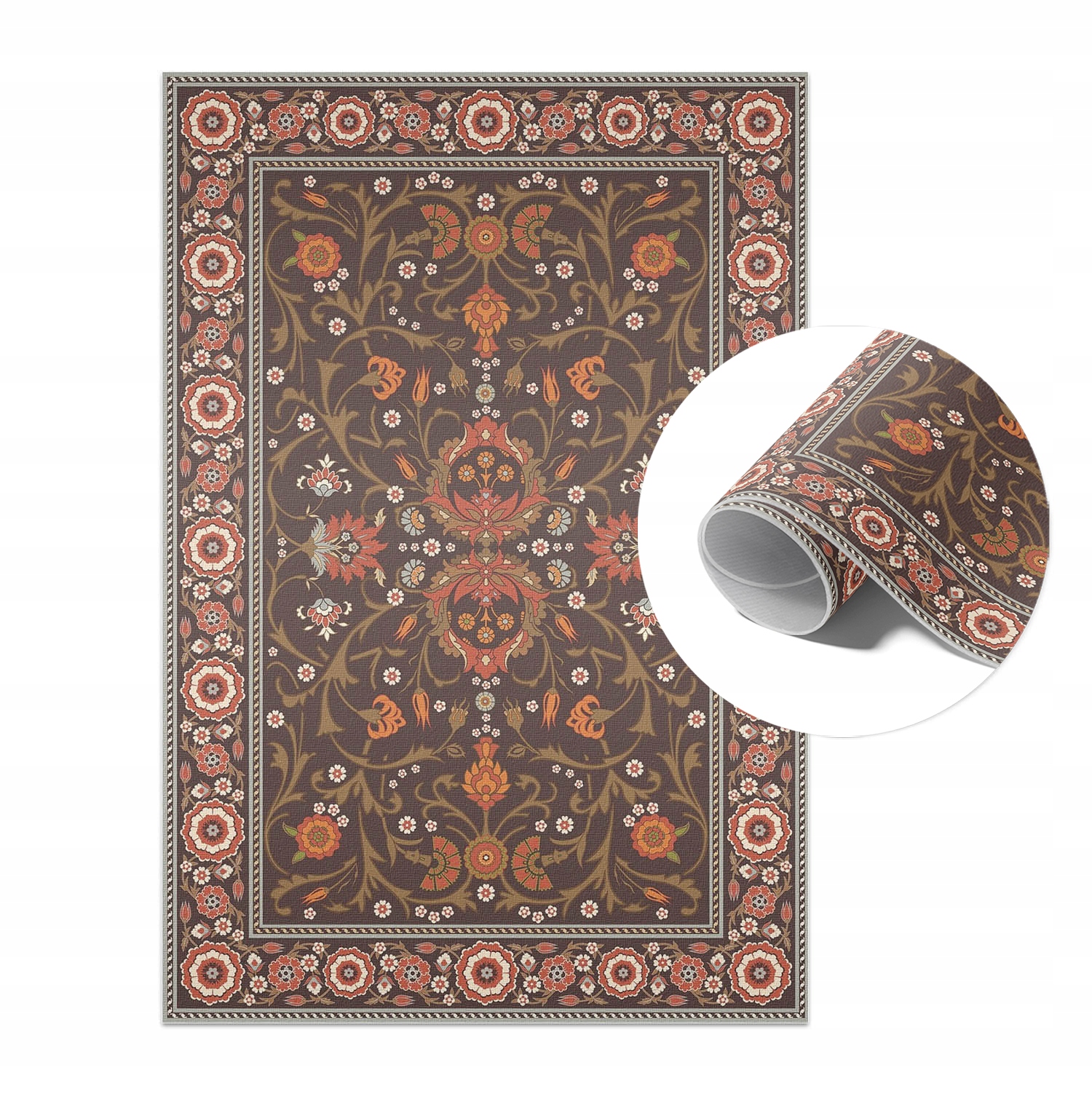Ozdobny Dywan Winylowy Wodoodporny Z Nadrukiem Orientalny styl 120x180