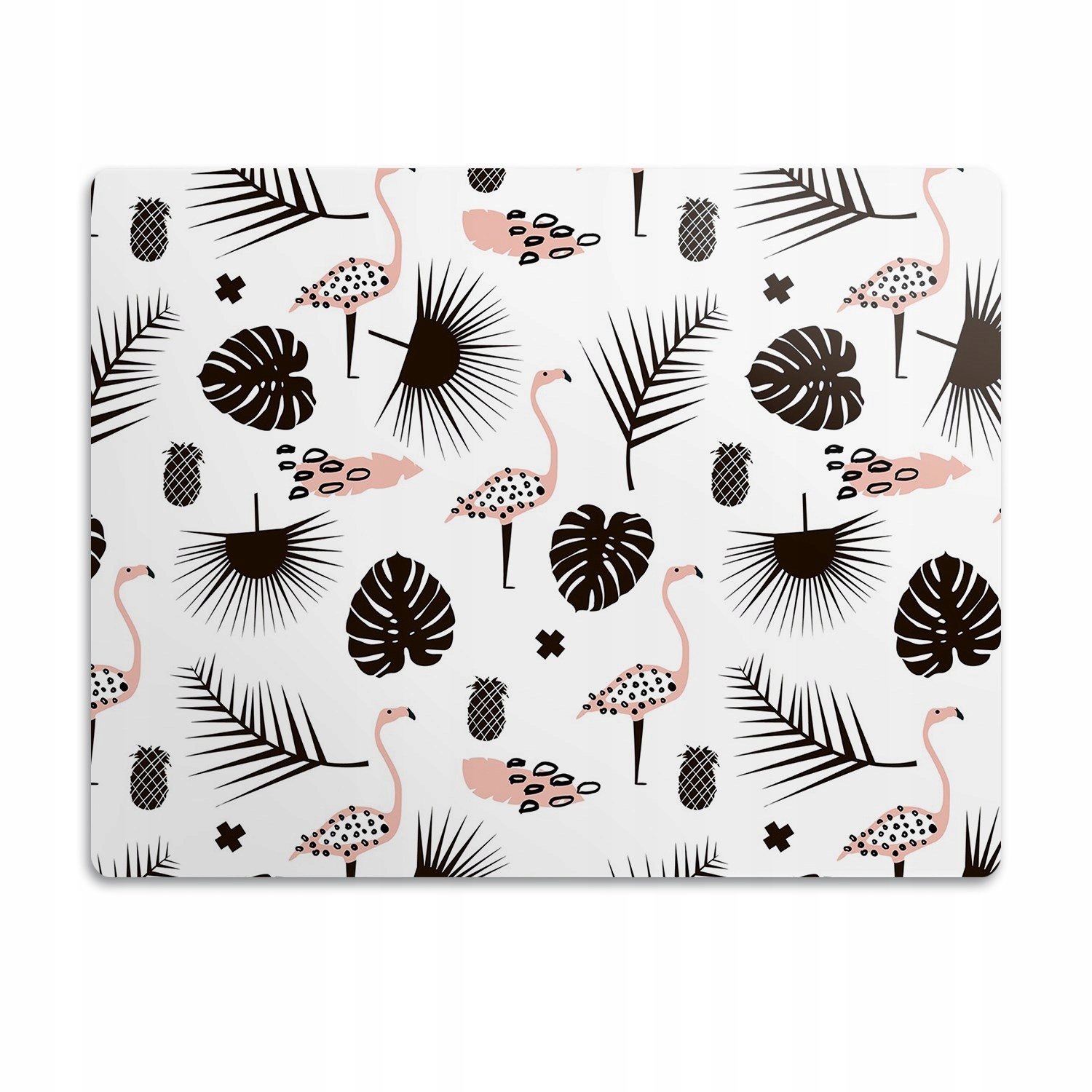 Levně Podložka pod misky pro psa Plameňáci černá 90x60