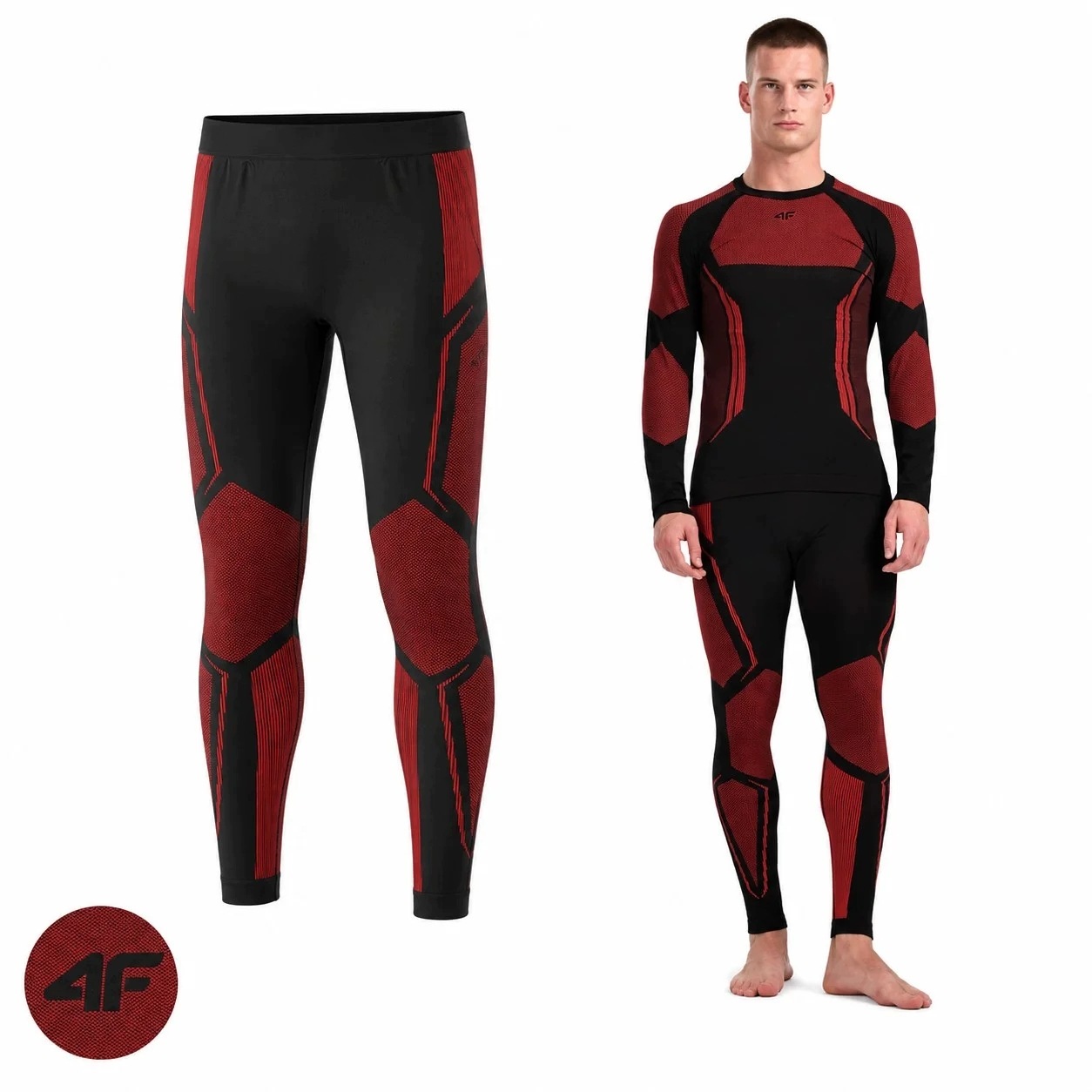 Legginsy 4F useam269 męskie termoaktywne getry na narty L/XL