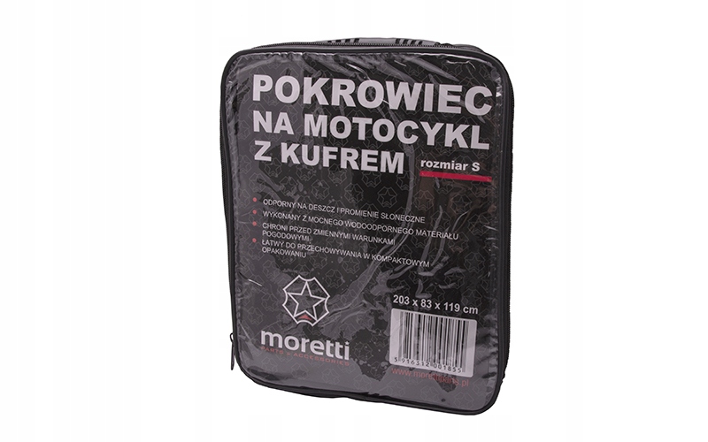 

Pokrowiec na motocykl z kufrem rozmiar S Moretti