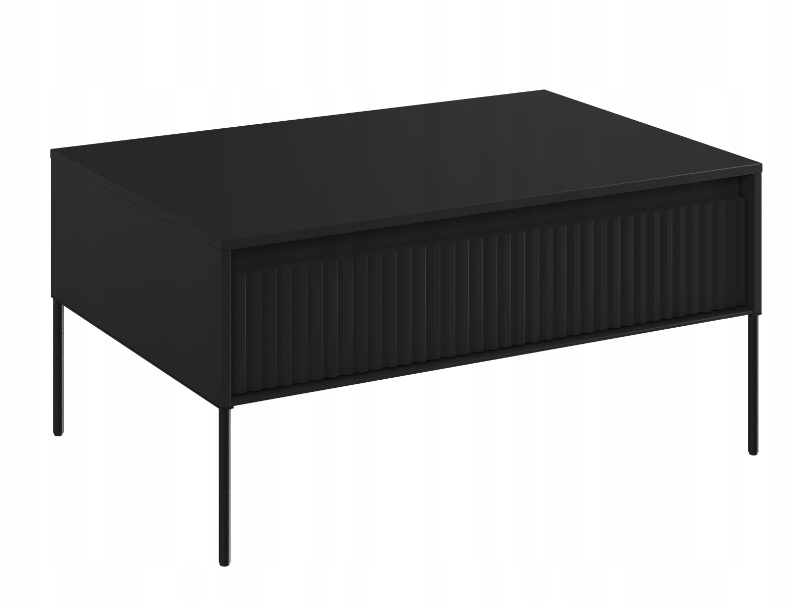 Stolik Kawowy czarny ryflowany lamele loft TR-09
