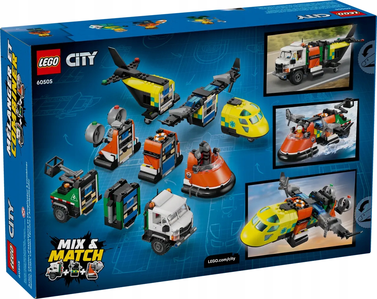 60505 Lego City Sada s letadlem, servisním kamionem a vznášedlem