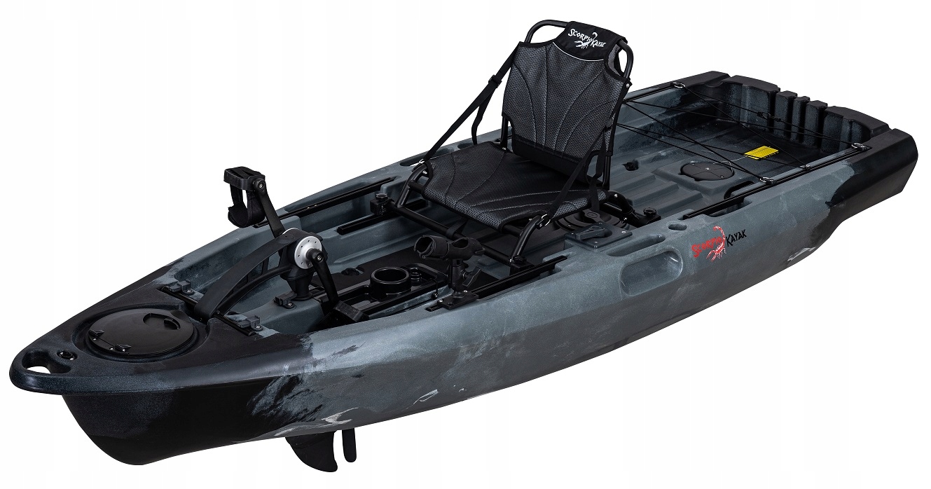 Stabilny Kajak Wędkarski Pedal Fish 95 Z Napędem Nożnym Pawęż