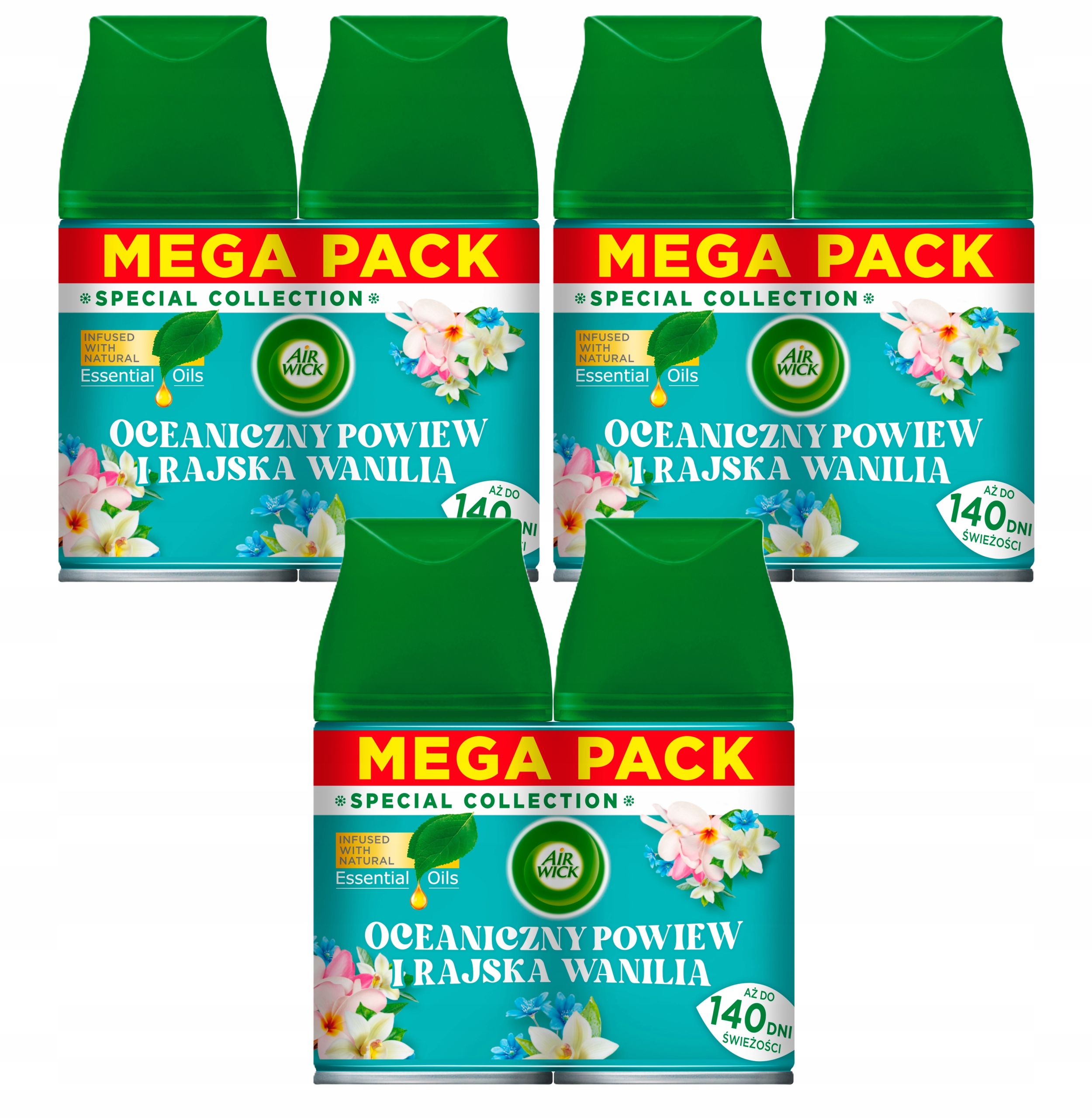 Air Wick Freshmatic Spring Breeze & Island Vanilla 6x250 ml