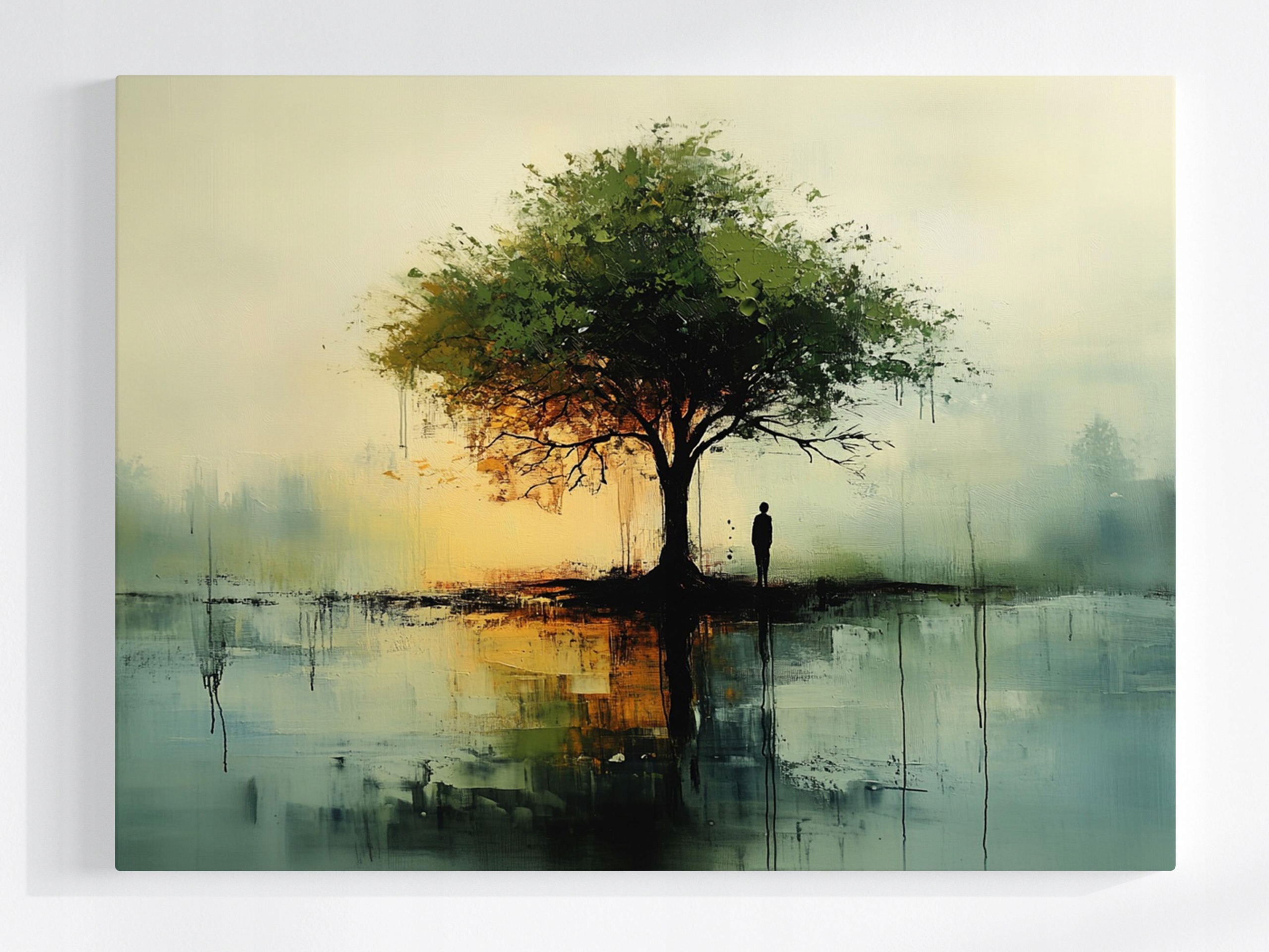 Obraz Na Plátně Canvas Dřevo Voda Člověk Příroda Reflexe Zaduma 80x60