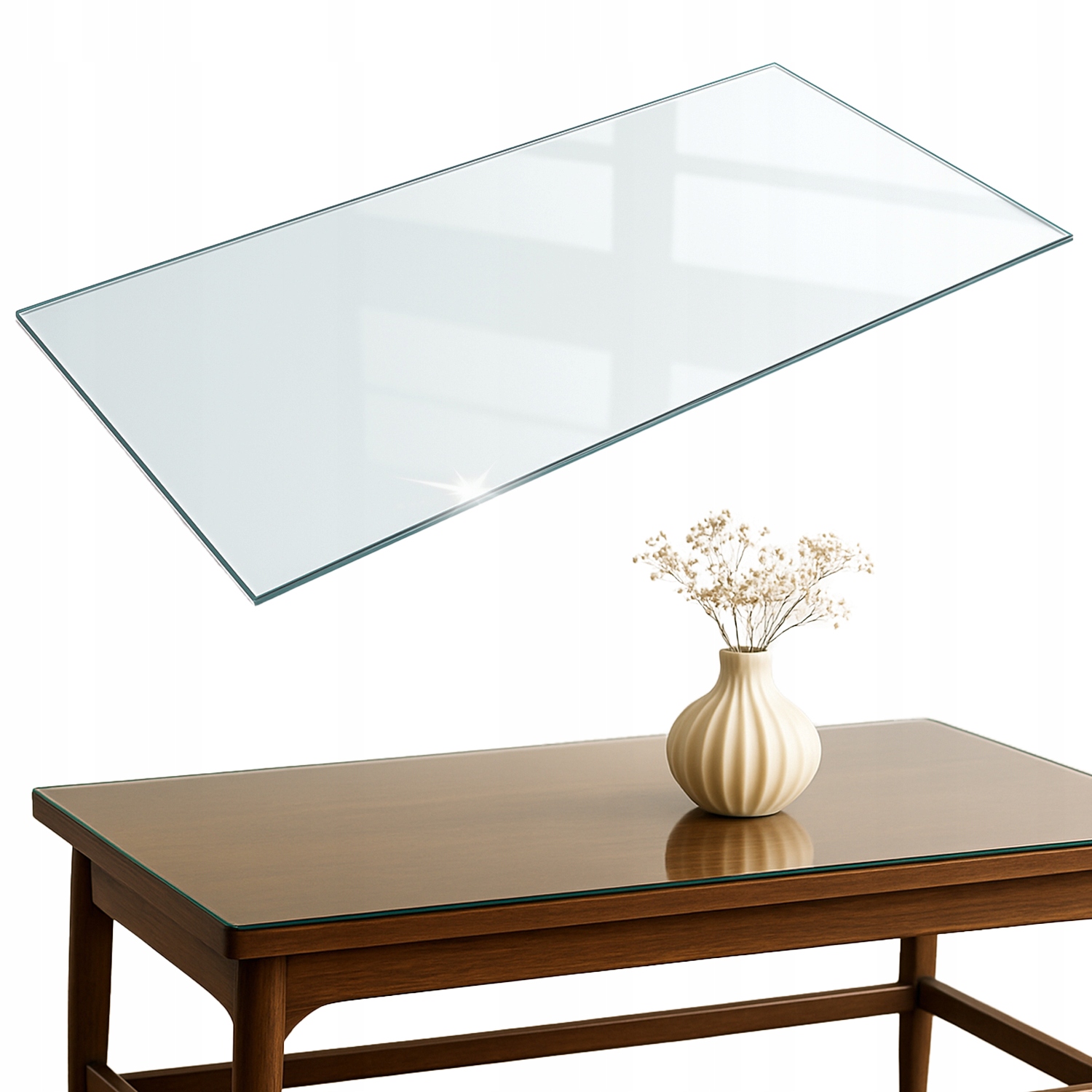 Obdélníková skleněná deska pro konferenční stolek Tvrzené Sklo 120x60 cm