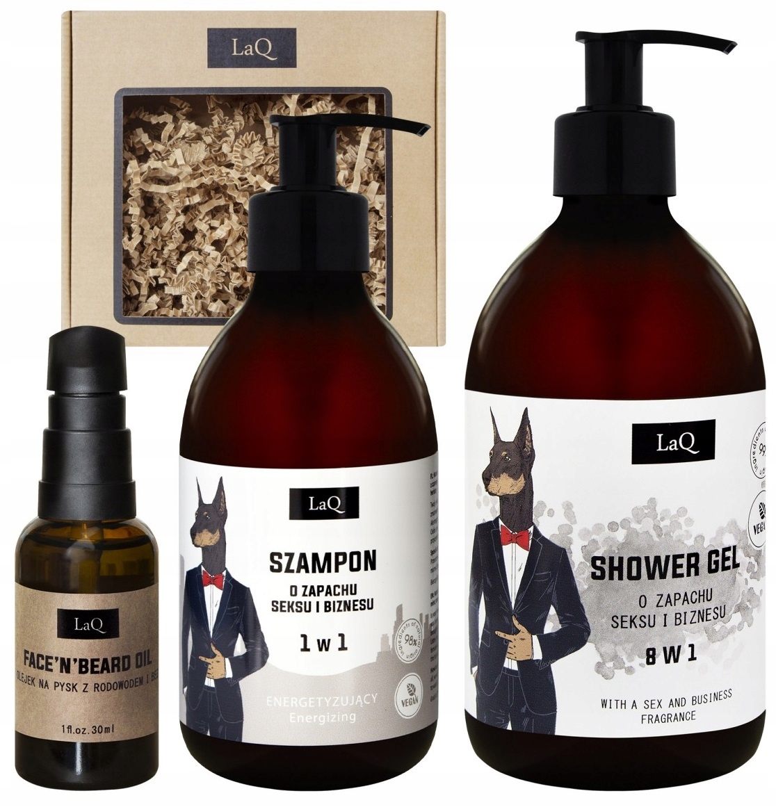 LaQ Doberman Zestaw Męski Zapach Seksu i Biznesu Prezent Walentynki