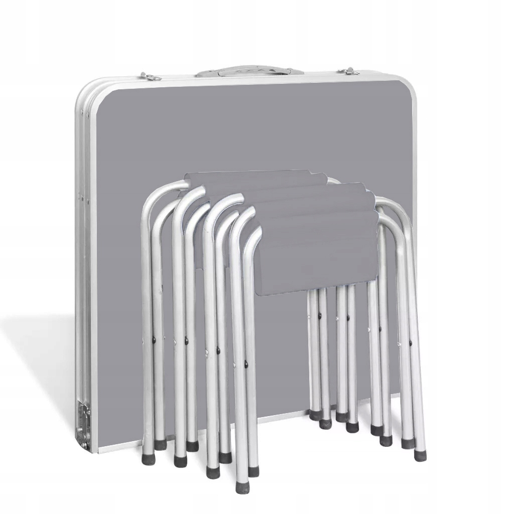 ZESTAW STOLIK TURYSTYCZNY STÓŁ SKŁADANY KEMPINGOWY GRAFITOWY + 4x KRZESŁA EAN (GTIN) 5904347190958