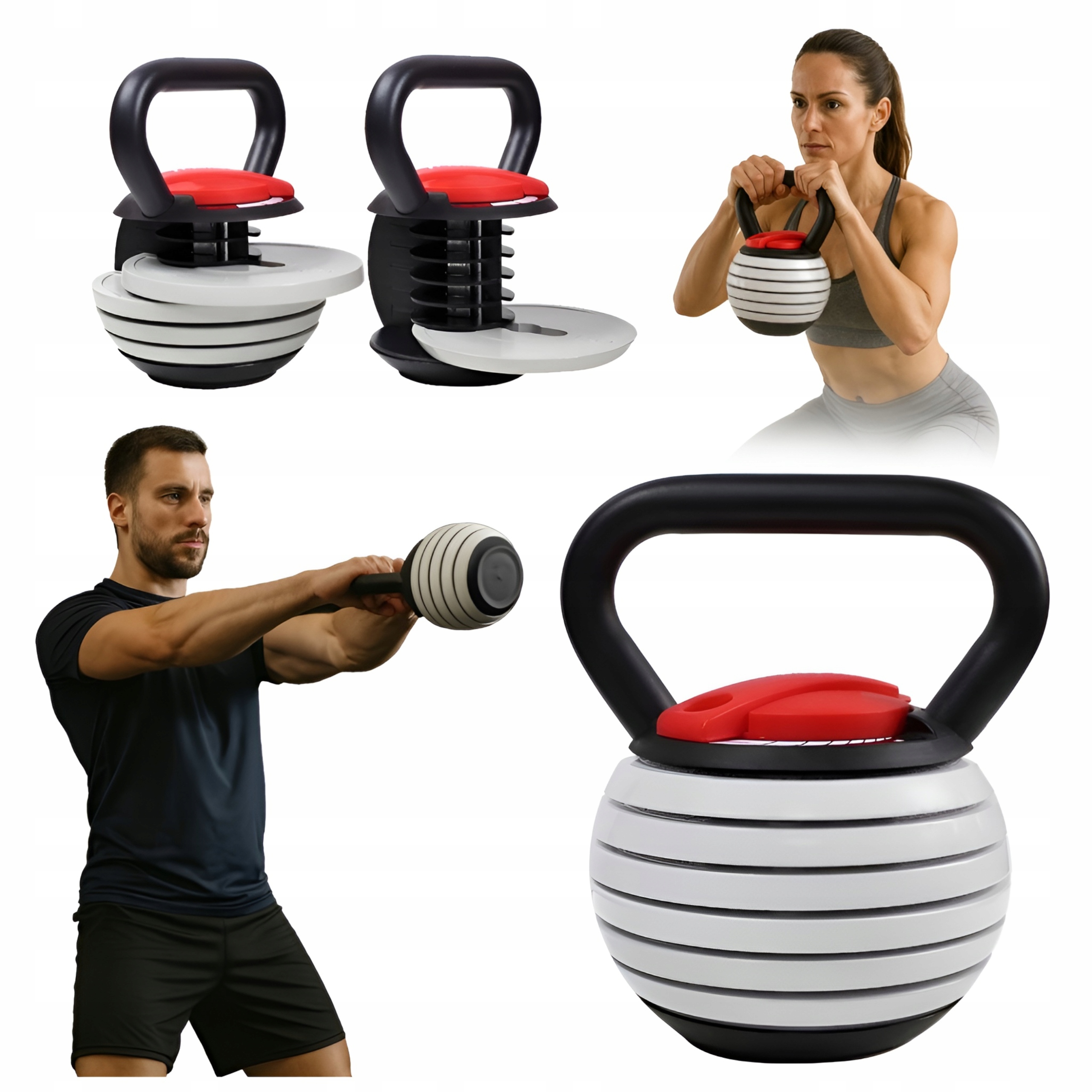 Hantel Kettlebell Regulowany Kula Odważnik Hantel Do Treningu Ćwiczeń 18KG