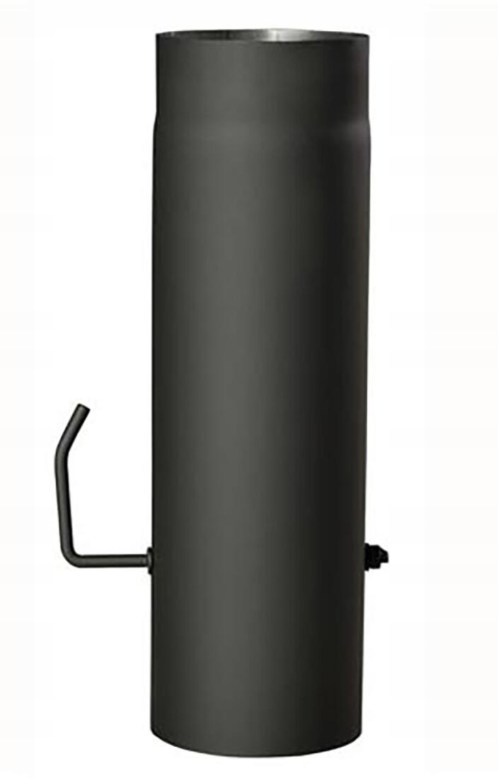 roura kouřová s klap.145mm/ 500 t.1,5mm Čer