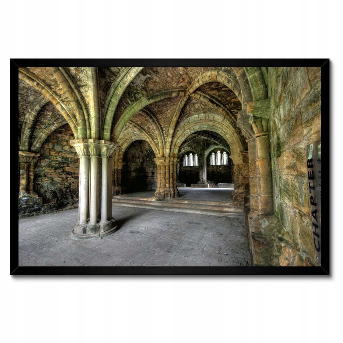 Plakáty v rámu 60x40 Interiér hradu Sloupy a architektonické oblouky