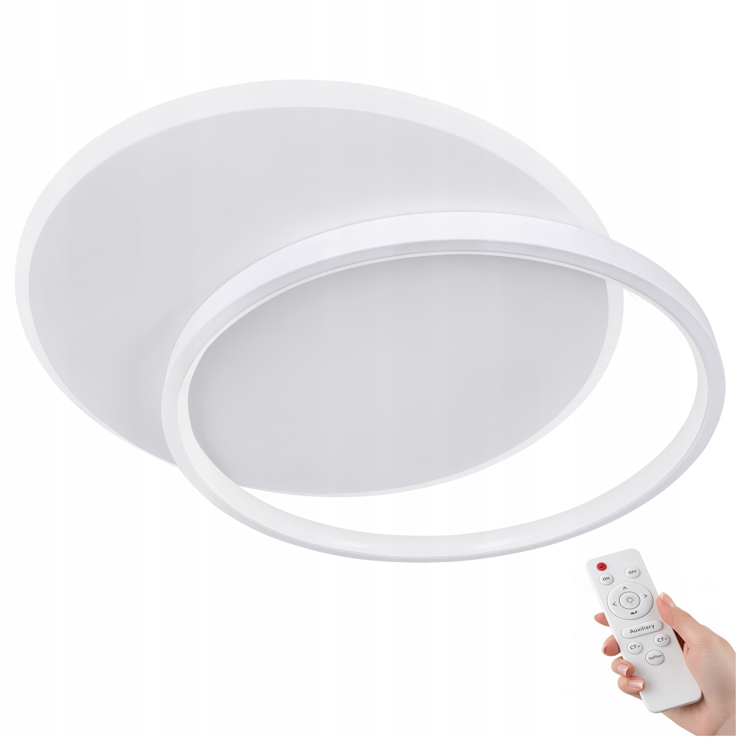 Lampa Biela 50 CM S Pilotom Stropné Svietidlo Led Okrúhla 3 Farby Led Moderná