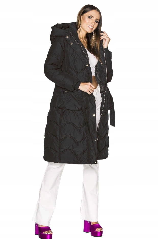 Dlouhá Prošívaná Bunda AG2-J81 Černá XXL (44)