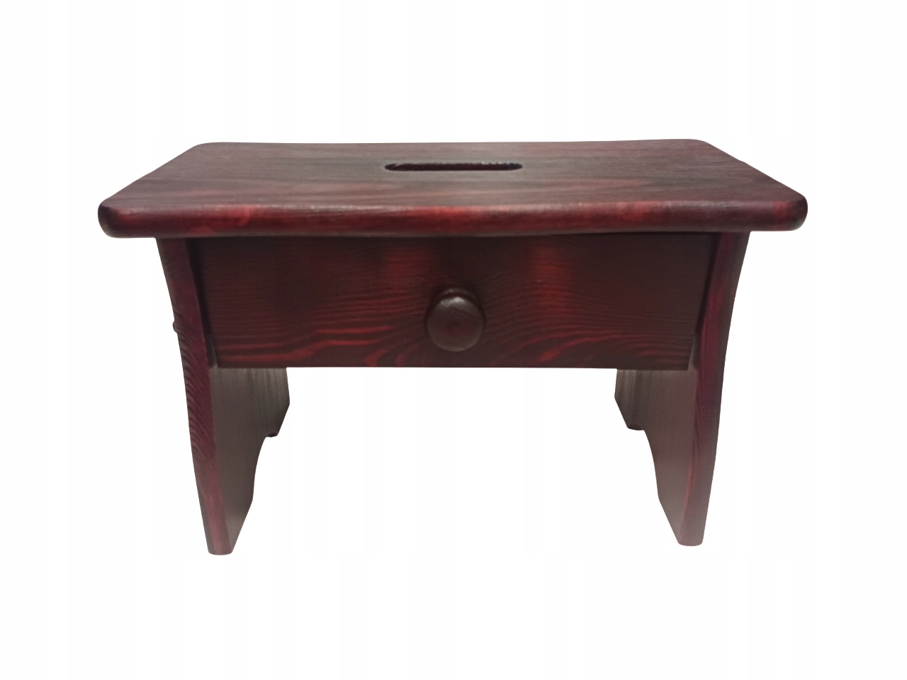 BEJCOWANY STOŁECZEK Z SZUFLADKĄ MAHOŃ taboret RYCZKA krzesełko ZYDEL