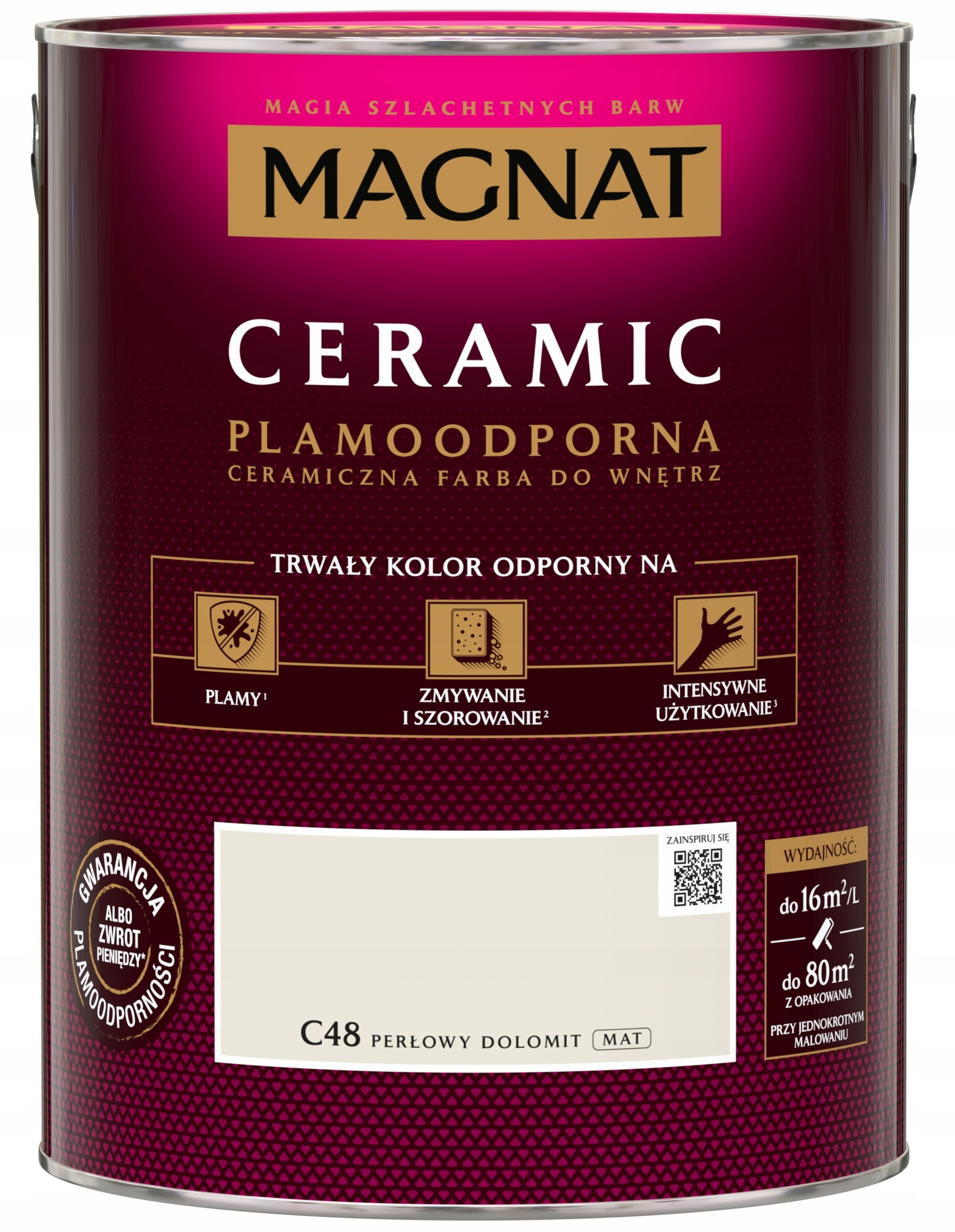 Magnat Ceramic Plamoodporna Farba Do Ścian 5l Perłowy Dolomit C48