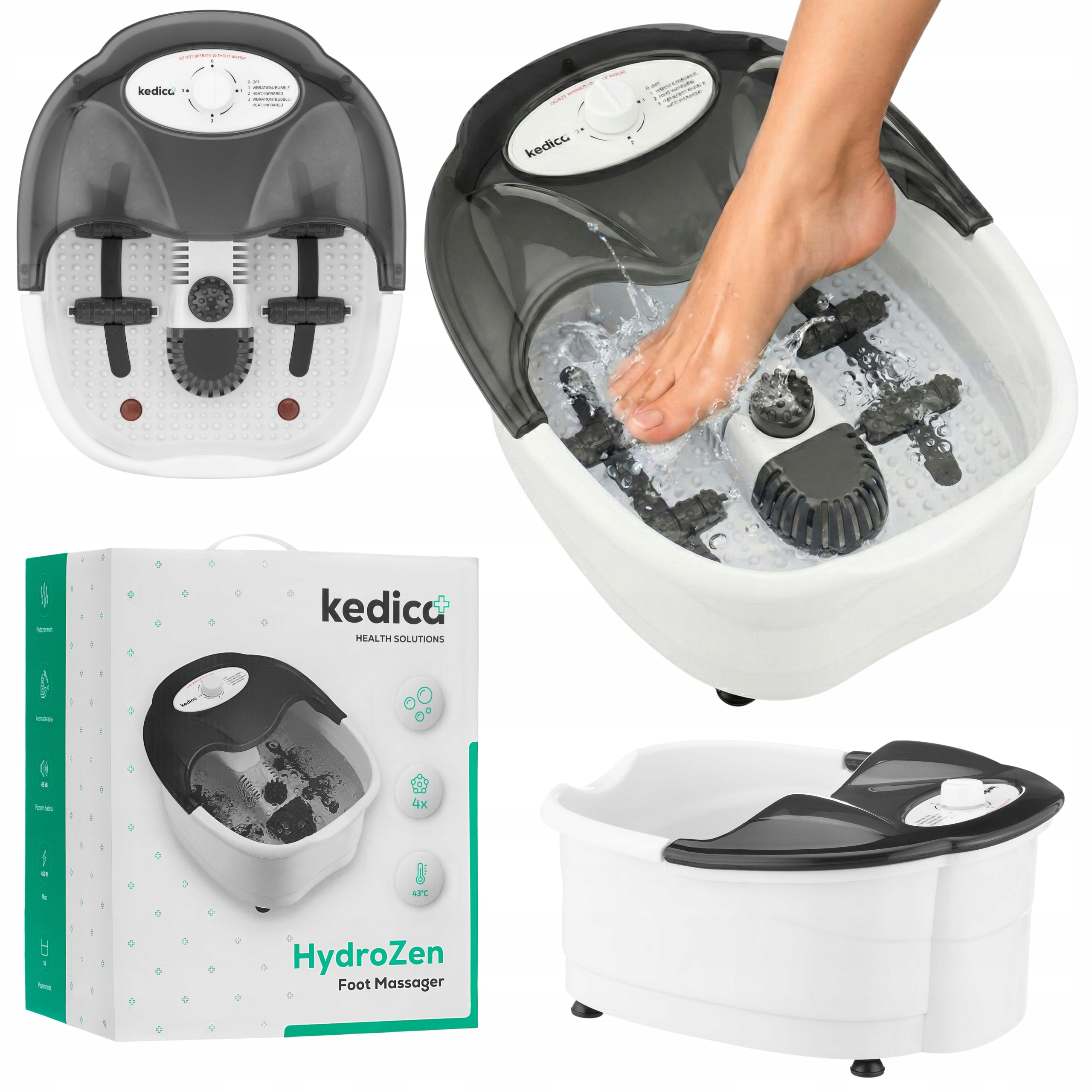 Masażer Do Stóp Wodny Hydromasażer Grzanie Wibracje Stymulacja Pielęgnacja