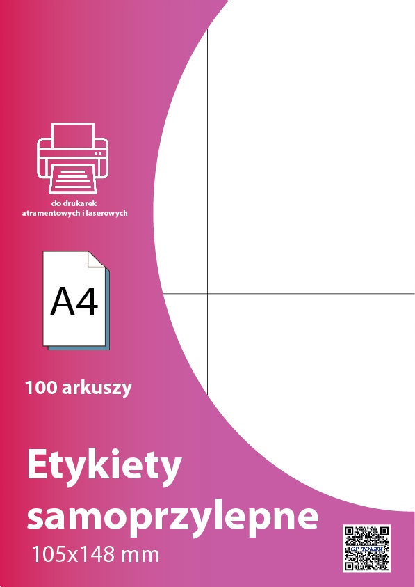 

Etykiety samoprzylepne A4 100 arkuszy 105x148mm