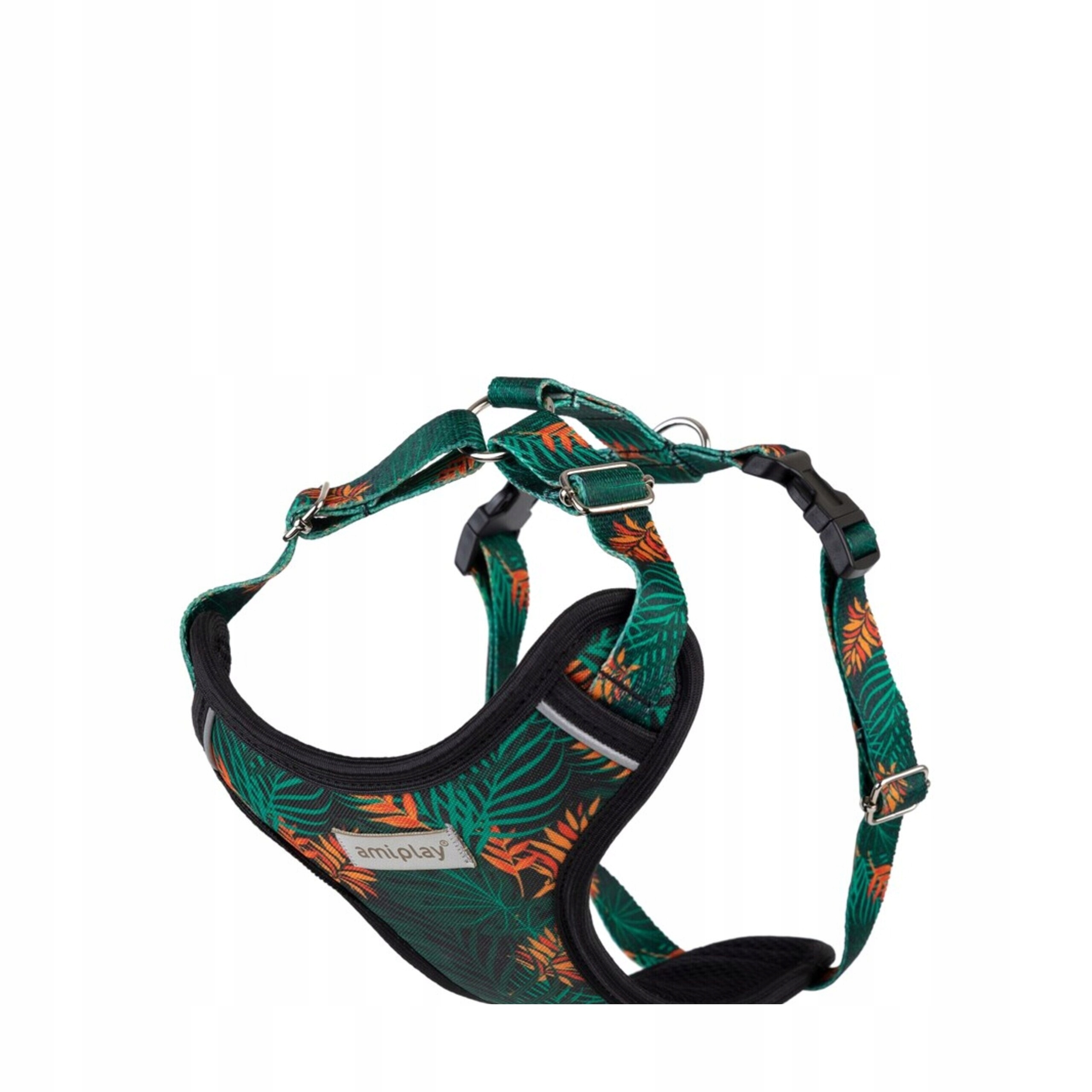 Postroj pro psa Amiplay BeHappy s nastavitelnými odrazkami bez tlaku L 45-65 cm