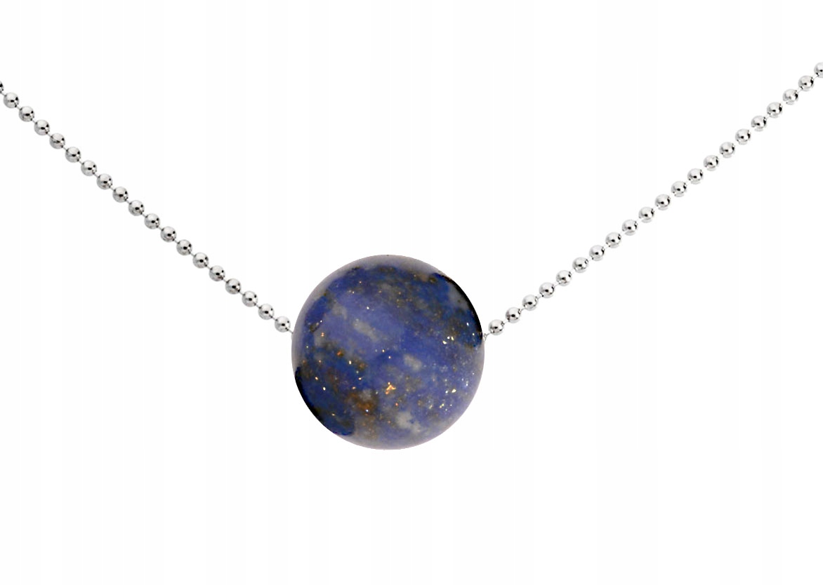 

Naszyjnik niebieski lapis lazuli naturalny srebro