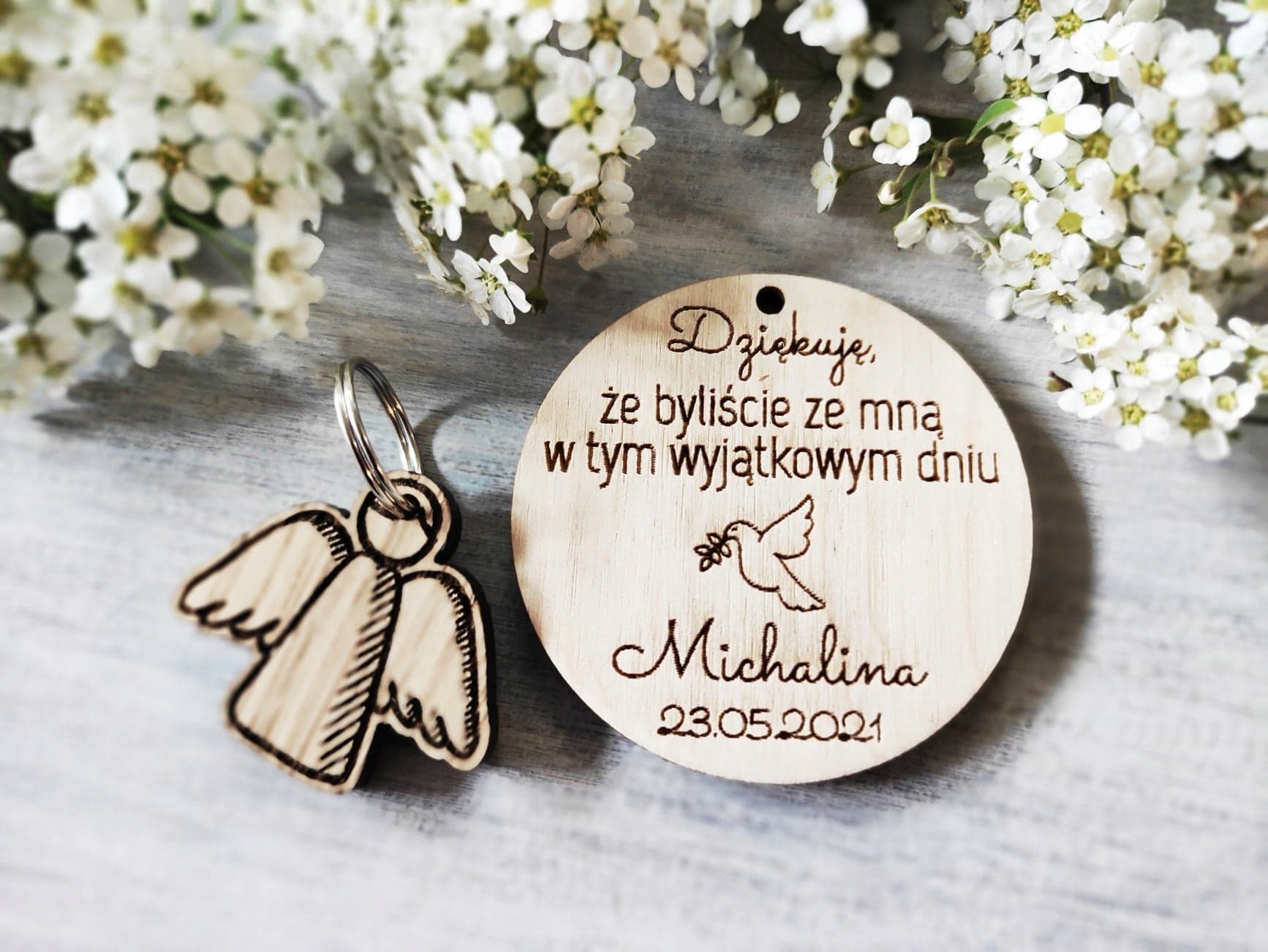 Podziękowanie na Komunię brelok magnesy komunijne Przeznaczenie dla gości