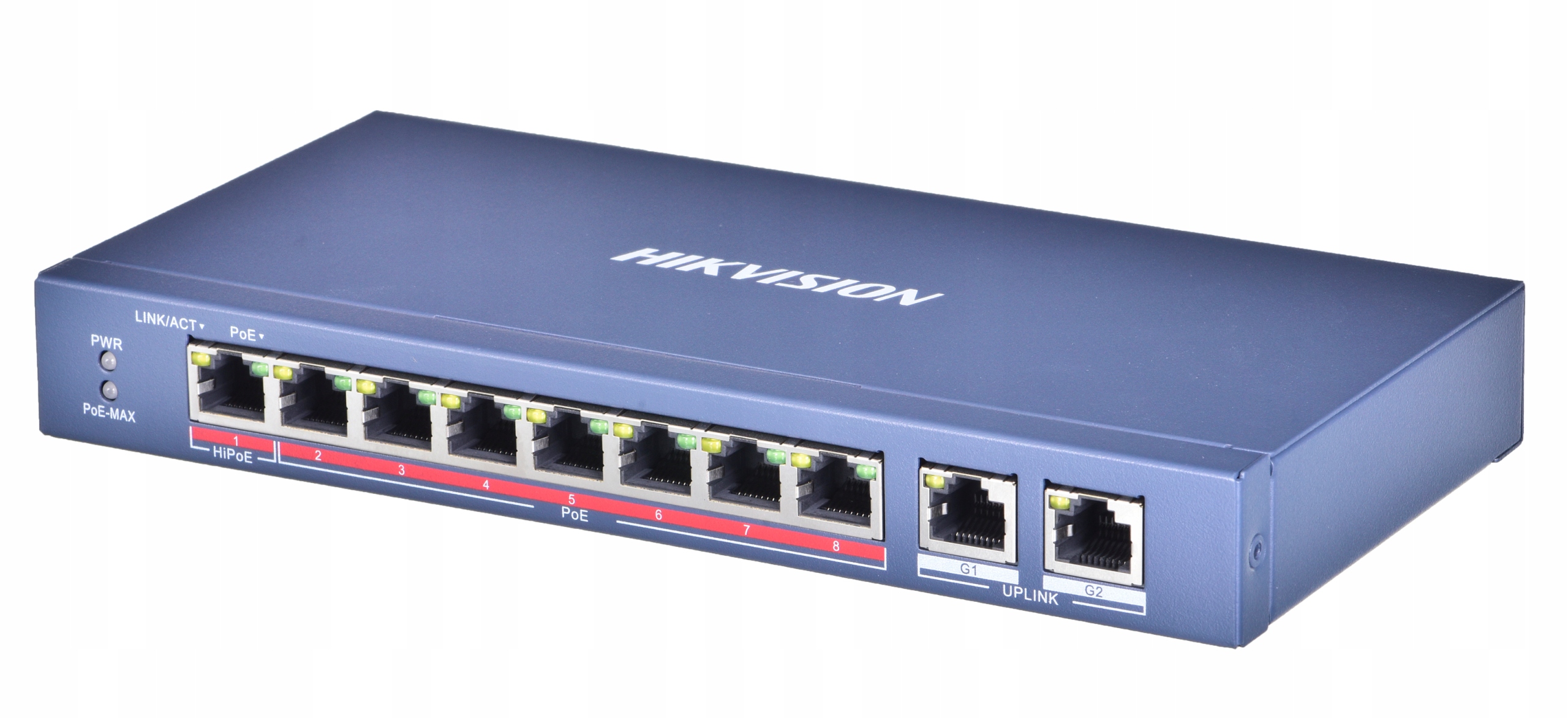 10-portový Switch Hikvision DS-3E0310HP-E 8xPoE 2xUplink