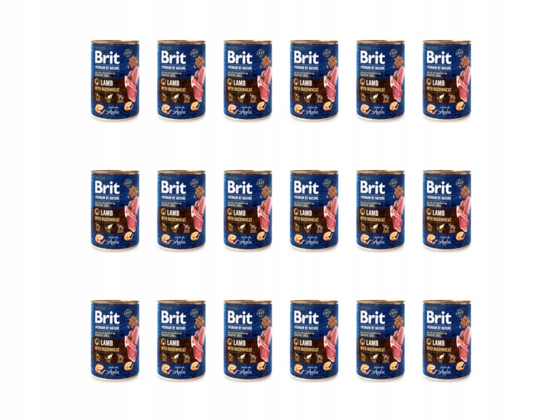 Karma dla psa Brit Premium By Nature Lamb&Buckwheat Jagnięcina 18x 400g