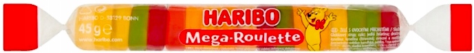 Levně Haribo Mega-Roulette Želé Bonbony v rolce 45 g x 40 ks