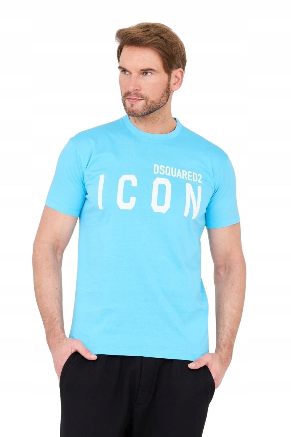 DSQUARED2 Modré pánské tričko s logem Icon S