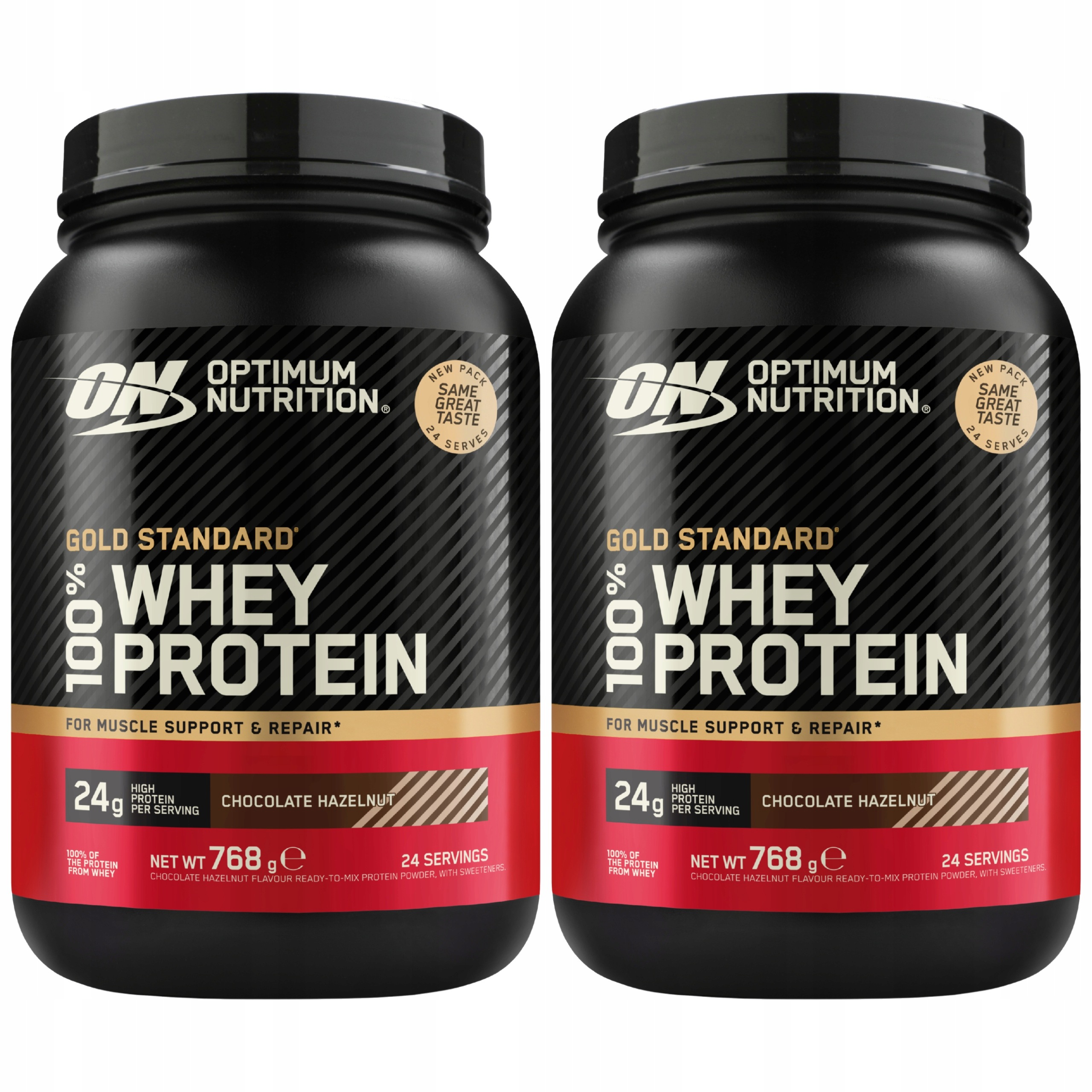 2x Optimum Nutrition Gold Standard Whey 768 g Bílkoviny Ořech Wpc Wpi 24p
